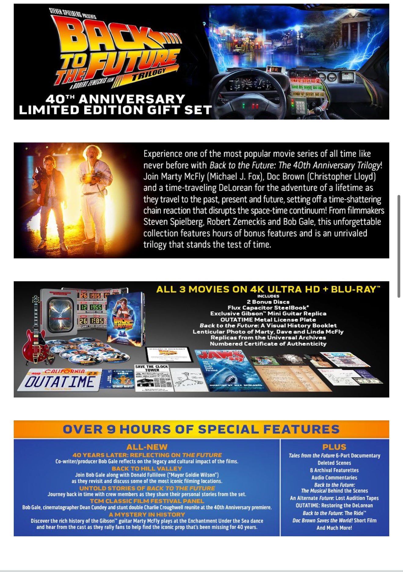 Back to the Future - 40th Anniversary 4K Trilogy Steelbook Giftset