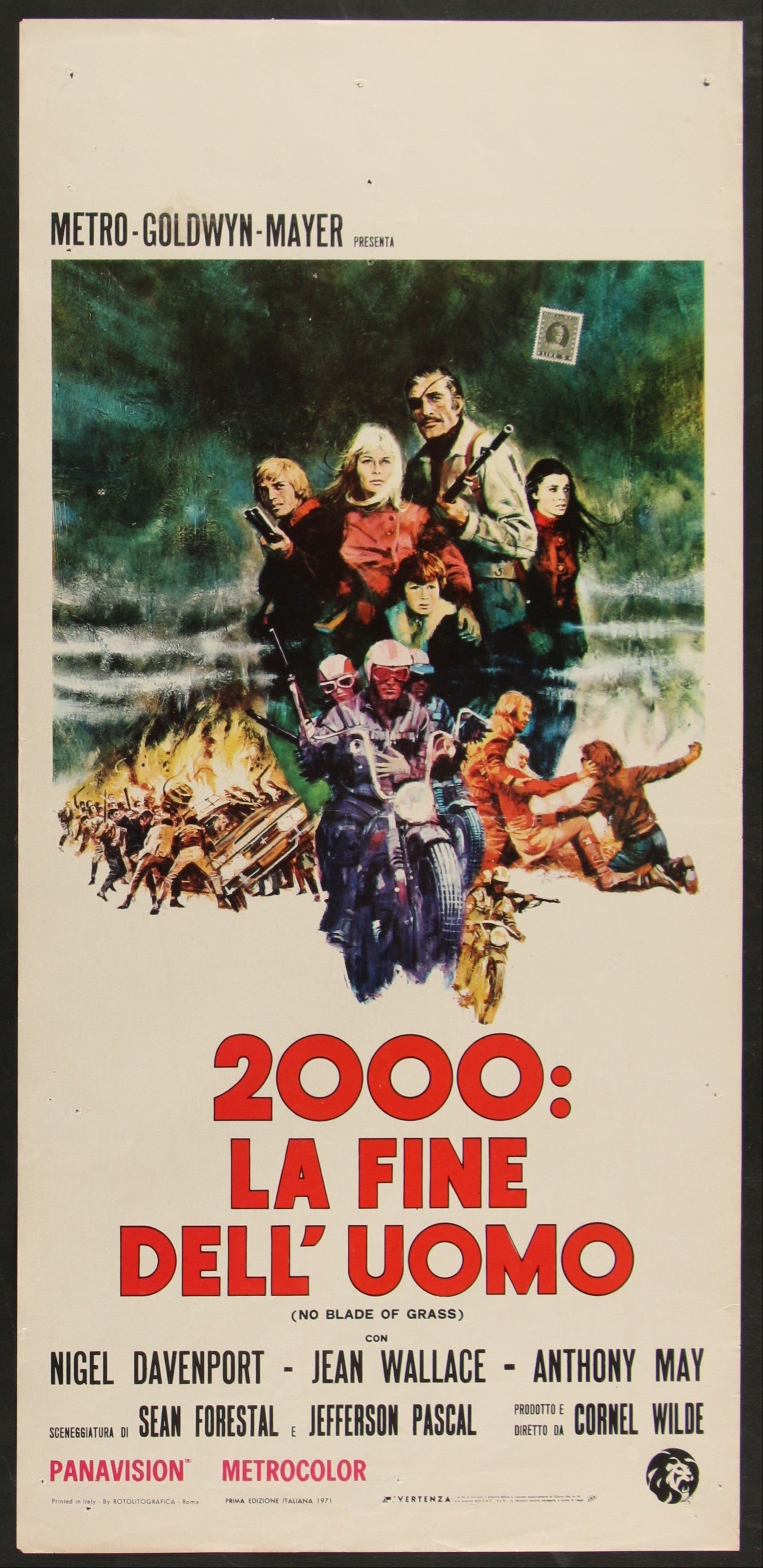 No Blade Of Grass (1971) Original Italian One Sheet Movie Poster