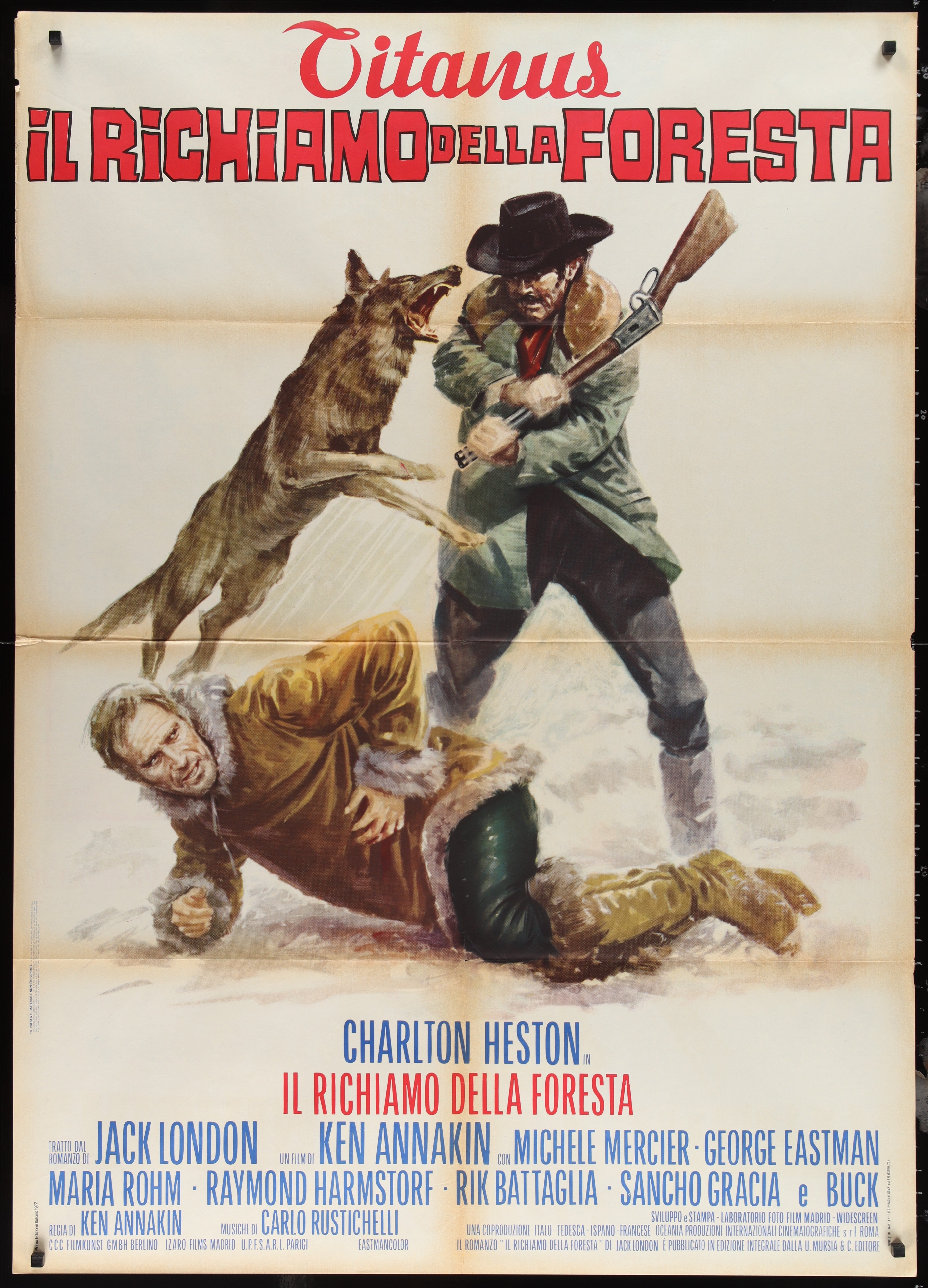 Call Of The Wild (1972) Original Italian One Panel Movie Poster