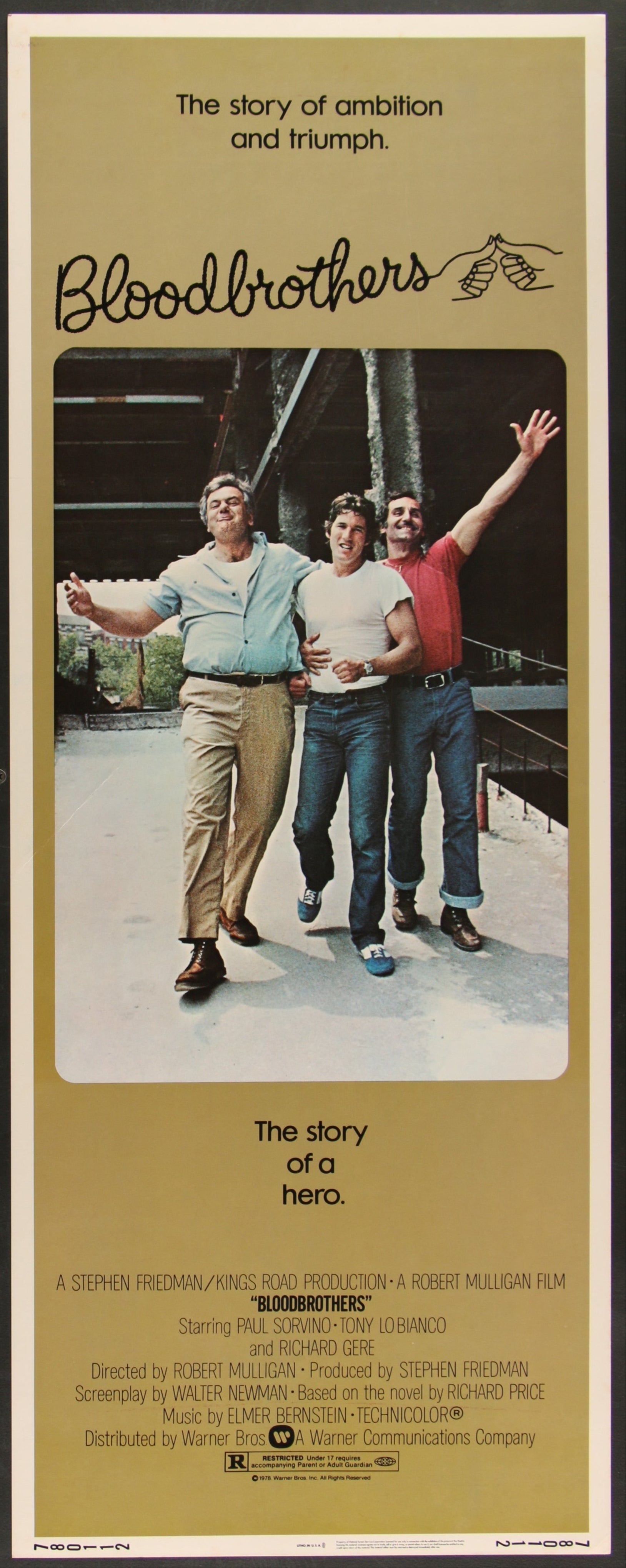 Bloodbrothers (1978) Original US Insert Movie Poster