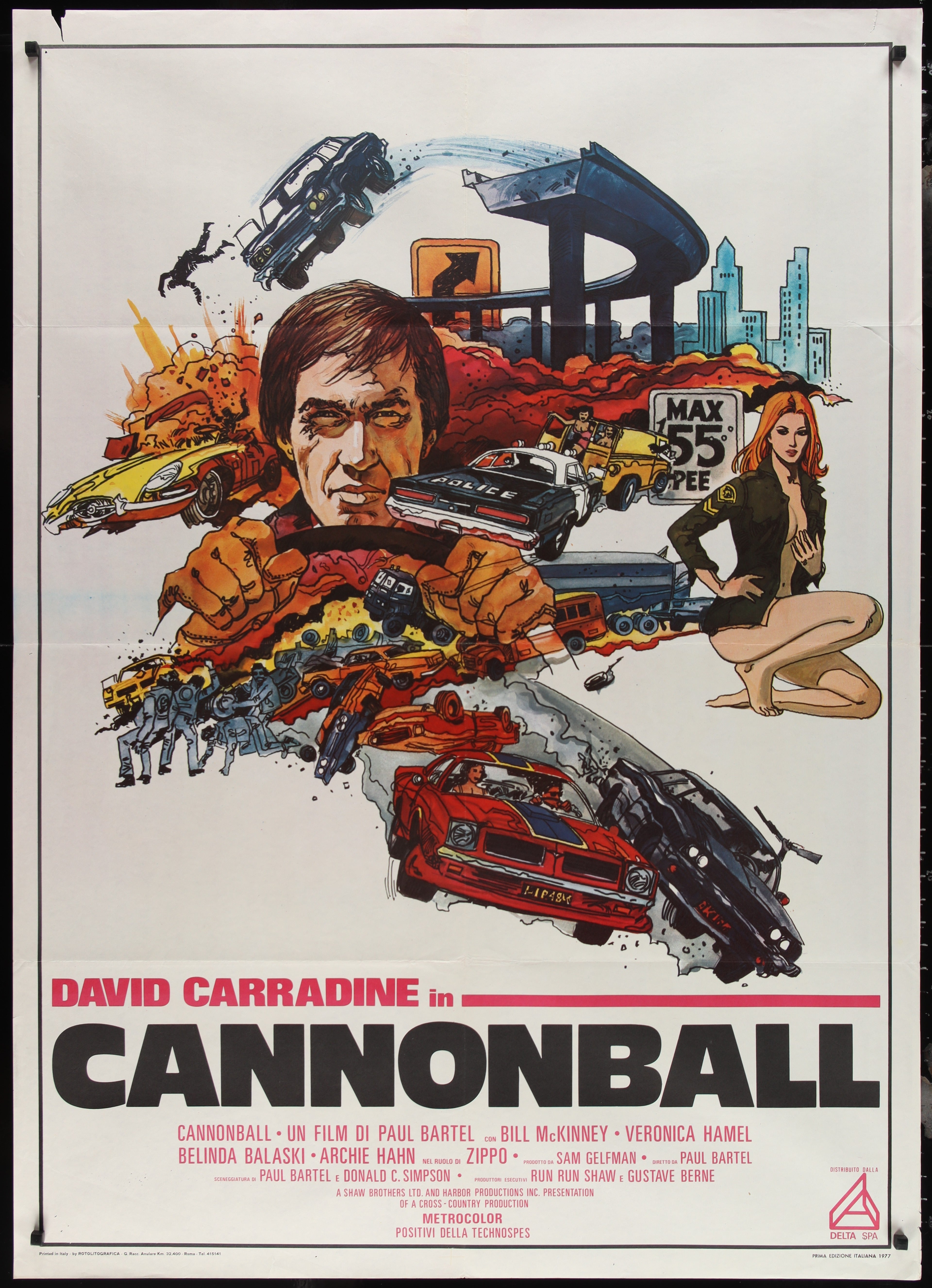Cannonball (1976) Original Italian One Panel Movie Poster
