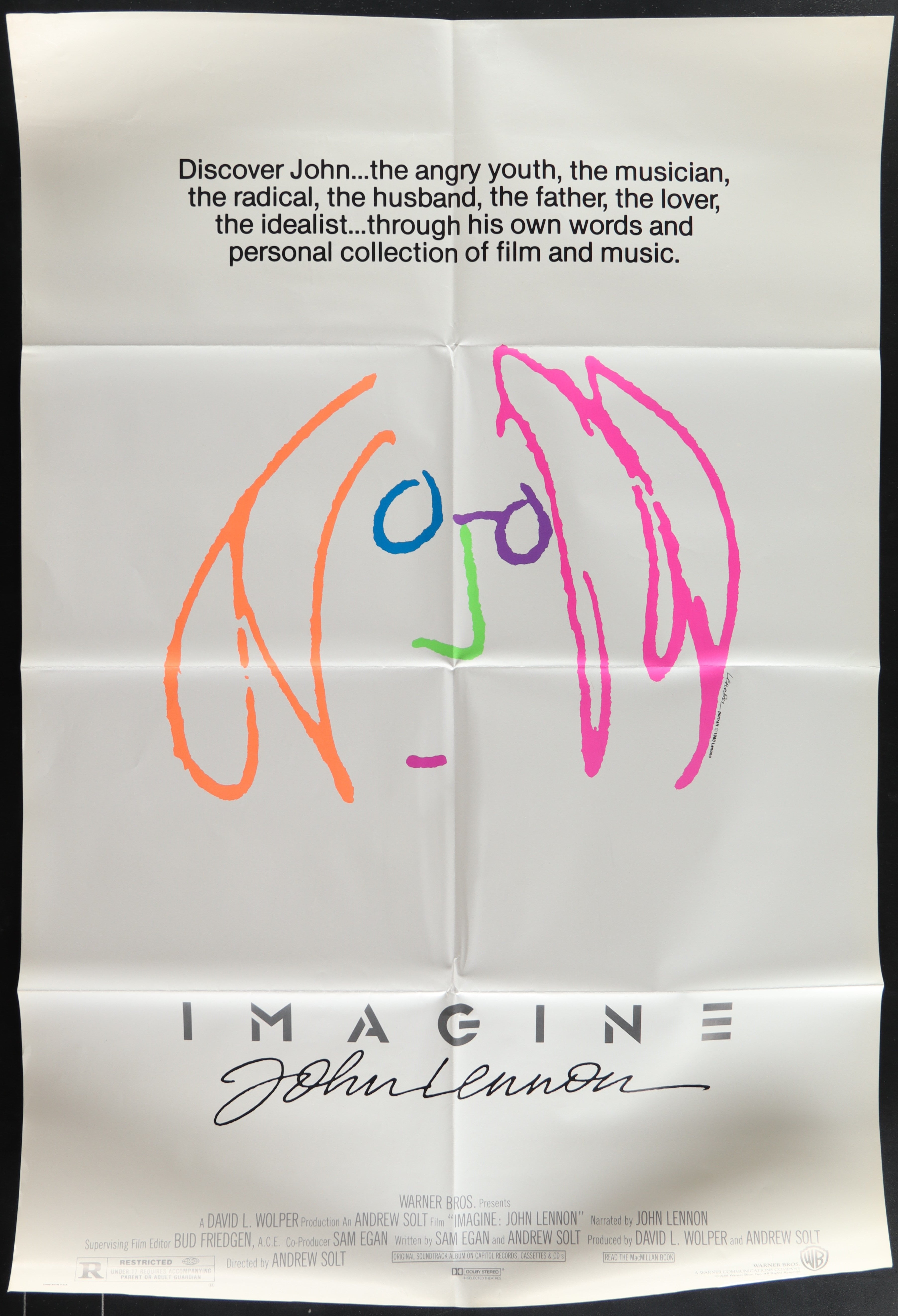 Imagine - John Lennon (1988) Original US One Sheet Movie Poster