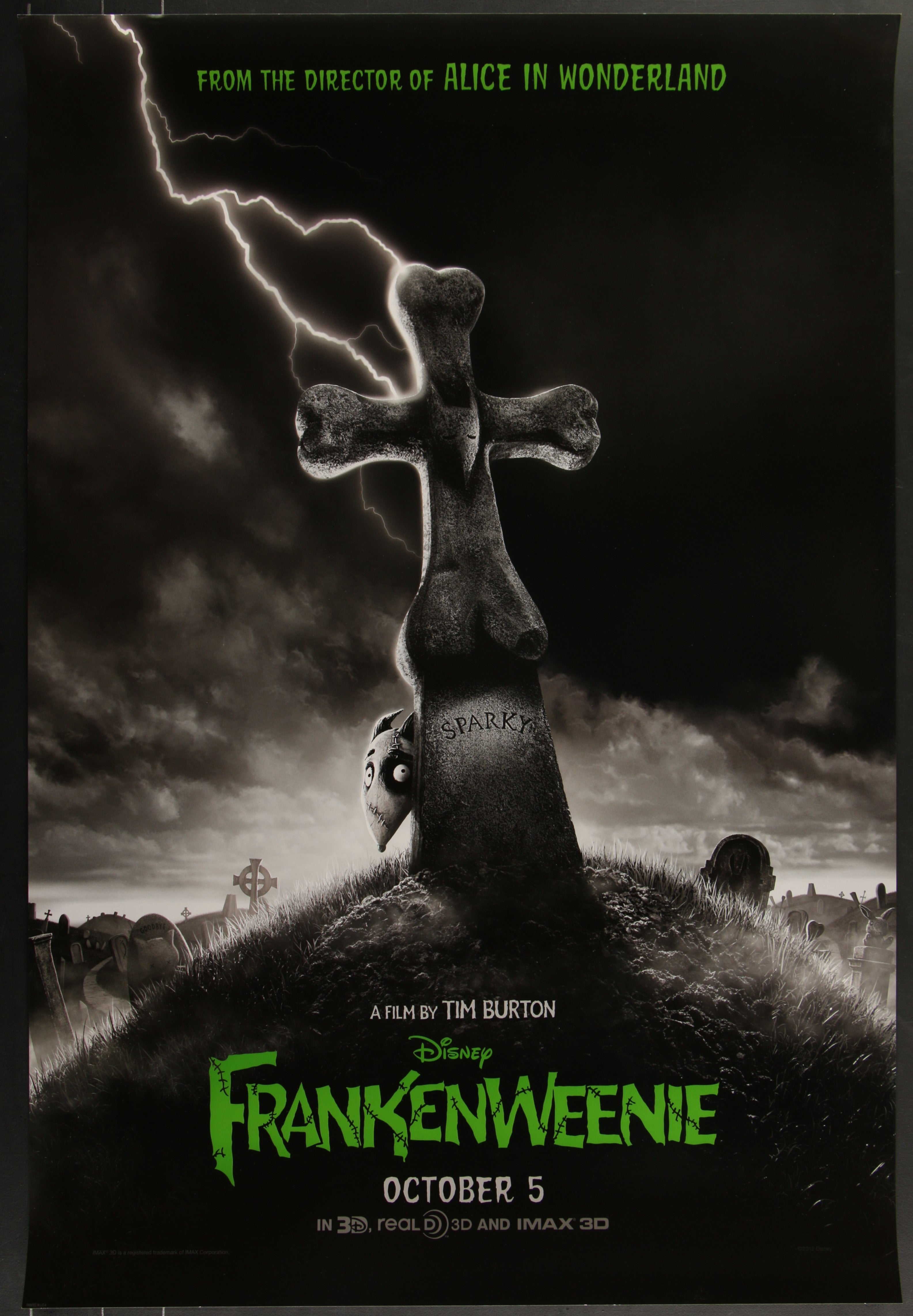 Frankenweenie (2012) Original US One Sheet Movie Poster