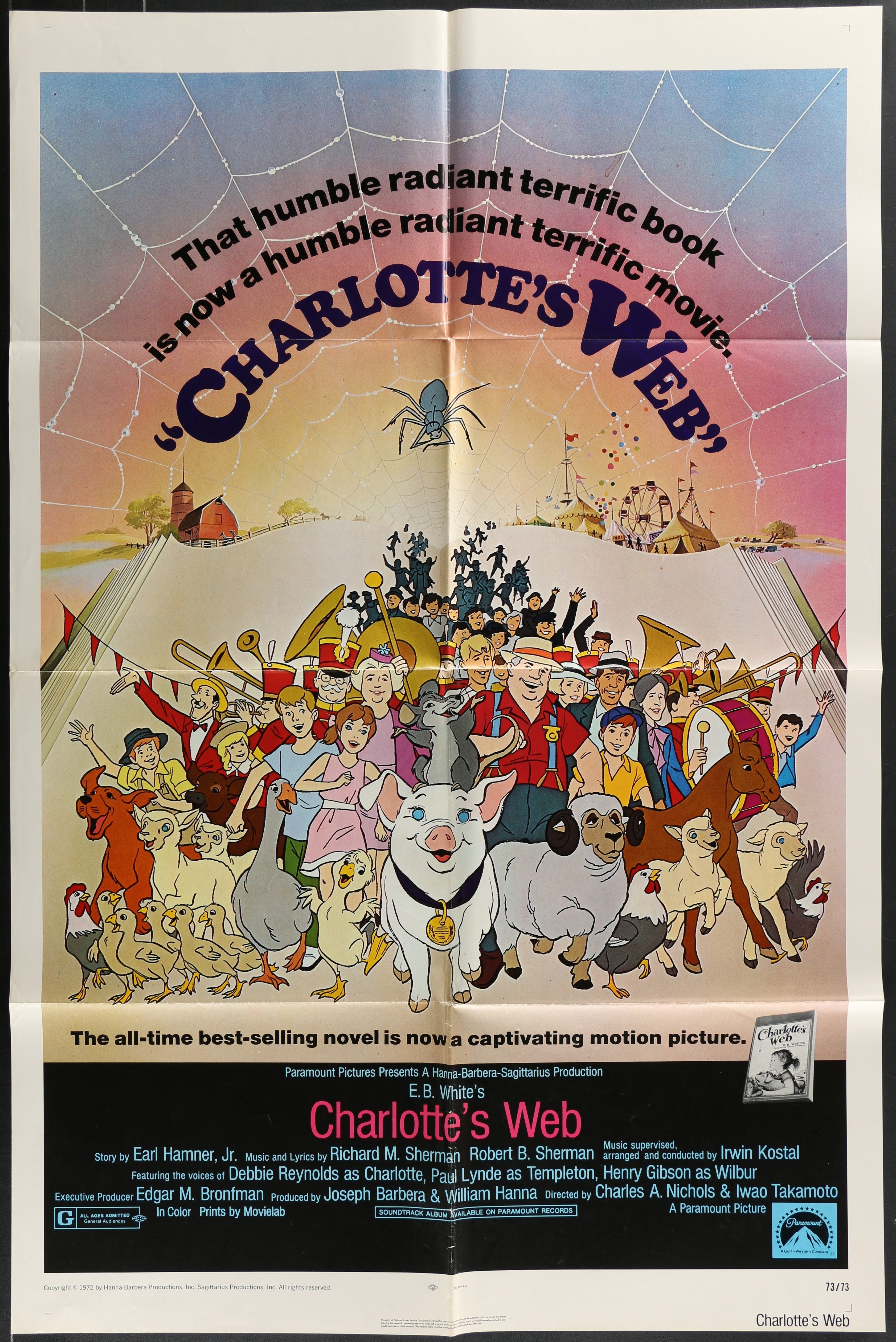 Charlotte's Web (1973) Original Us One Sheet Movie Poster