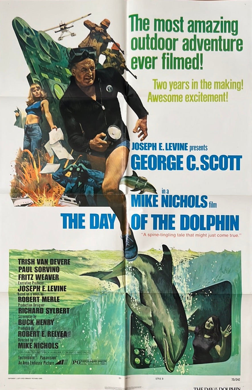 The Day Of The Dolphin (1973) Original US One Sheet Cinema Poster