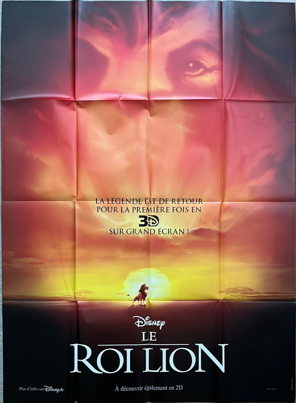 The Lion King (2012 Re-Release) Original French One Panel Cinema Poster