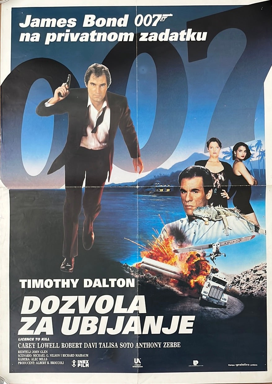 Licence To Kill (1989) Original Yugoslavian Cinema Poster