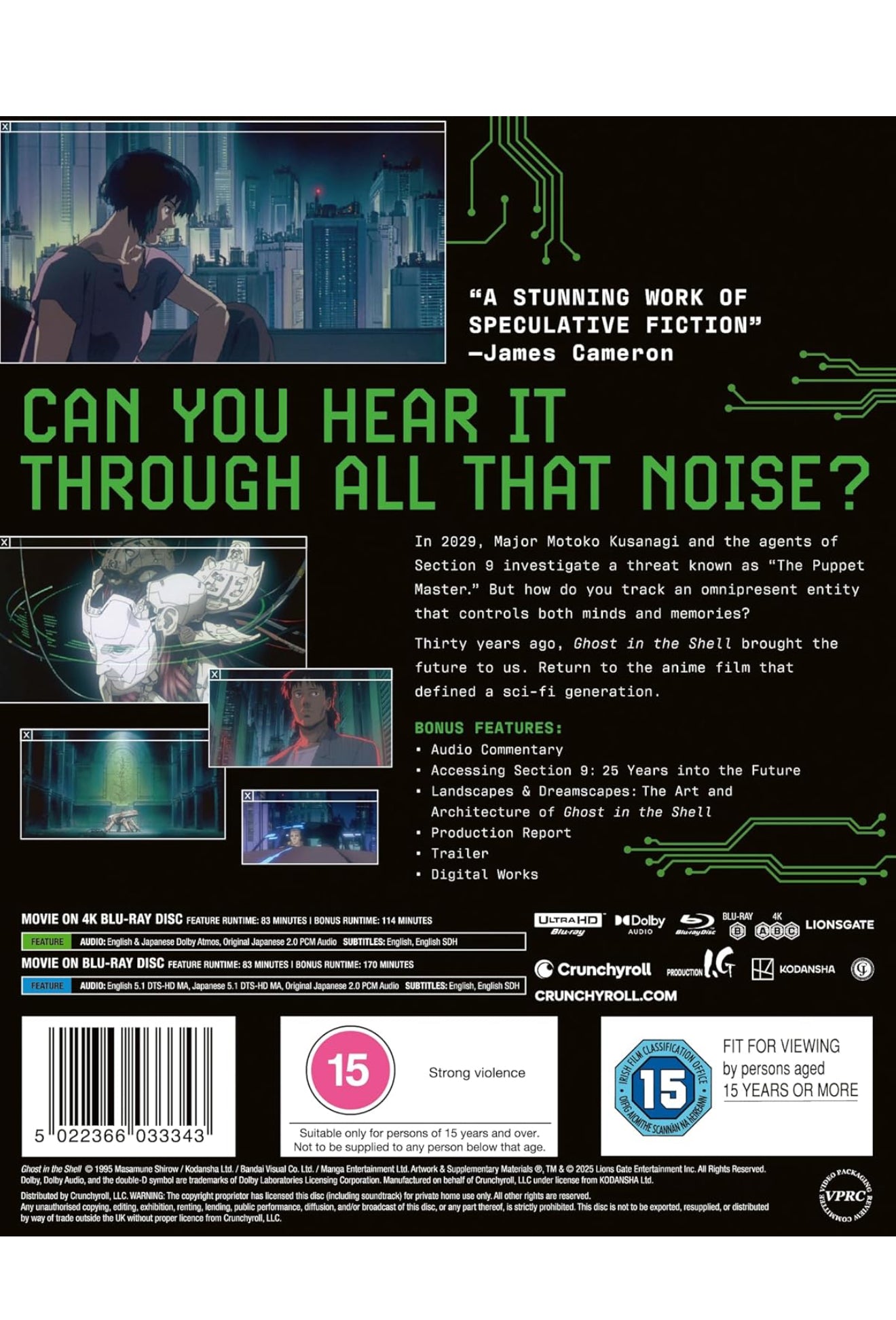 Ghost In The Shell Limited Edition Steelbook - Kuro Edition 4K UltraHD