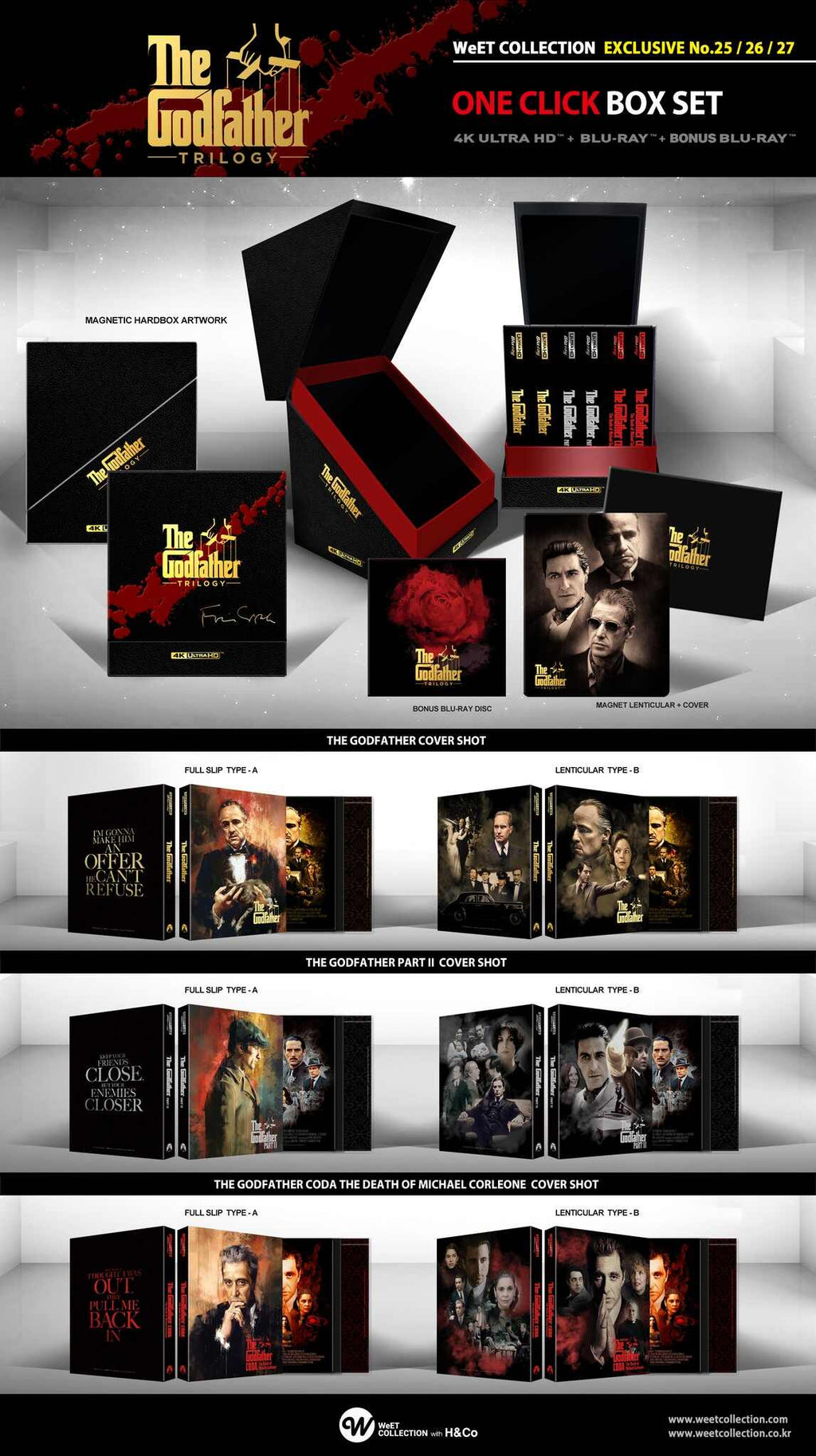 Weetcollection The Godfather Trilogy One Click Steelbook 4K UHD