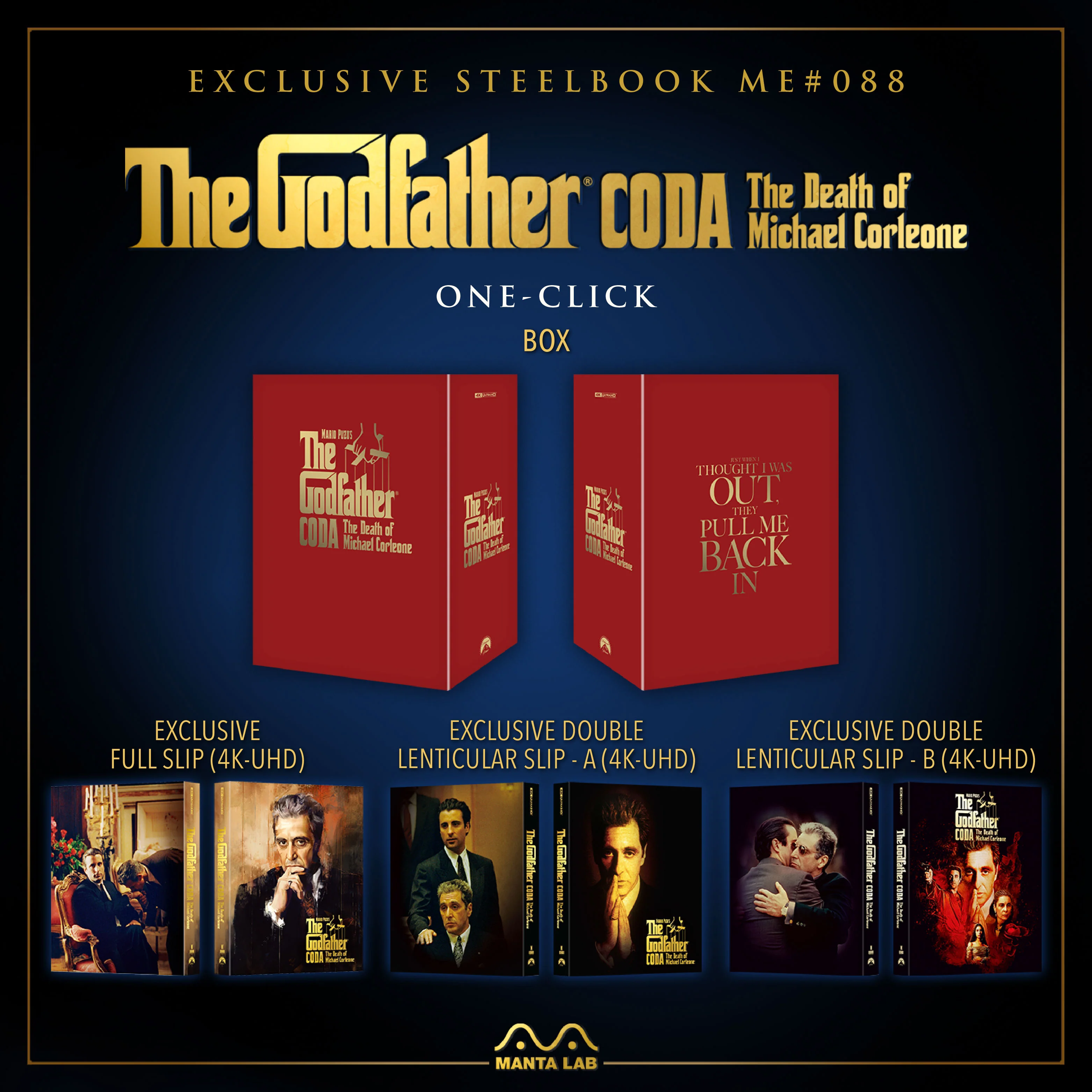 Manta LabThe Godfather Part III Steelbook (One Click)