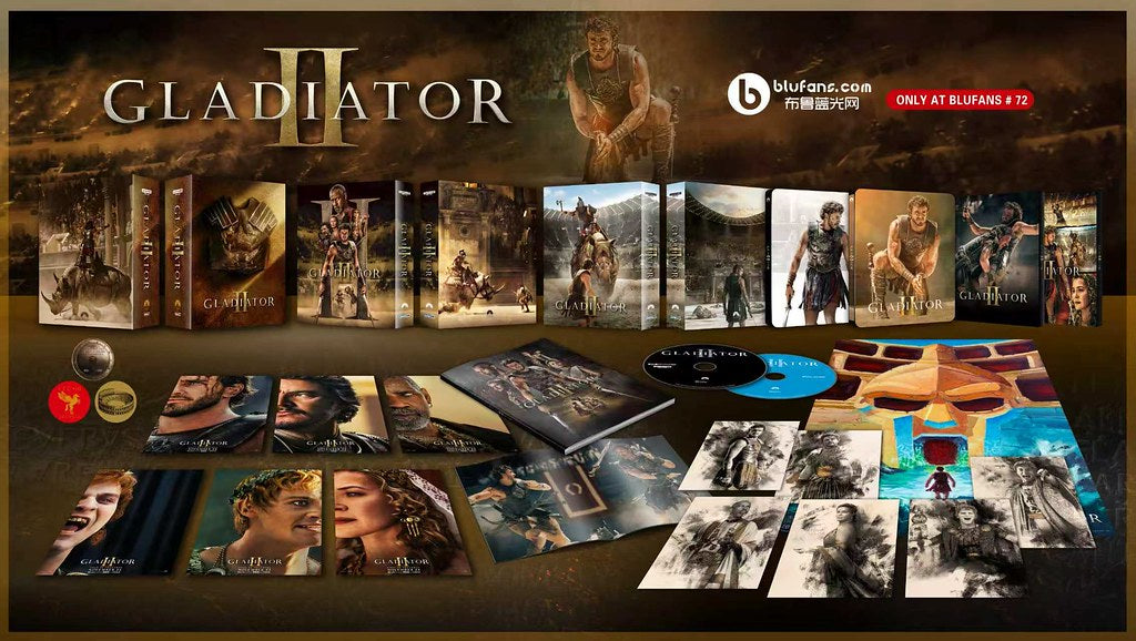 Blufans Gladiator 2 4K+Bonus BD with 2 X WWA Steelbooks