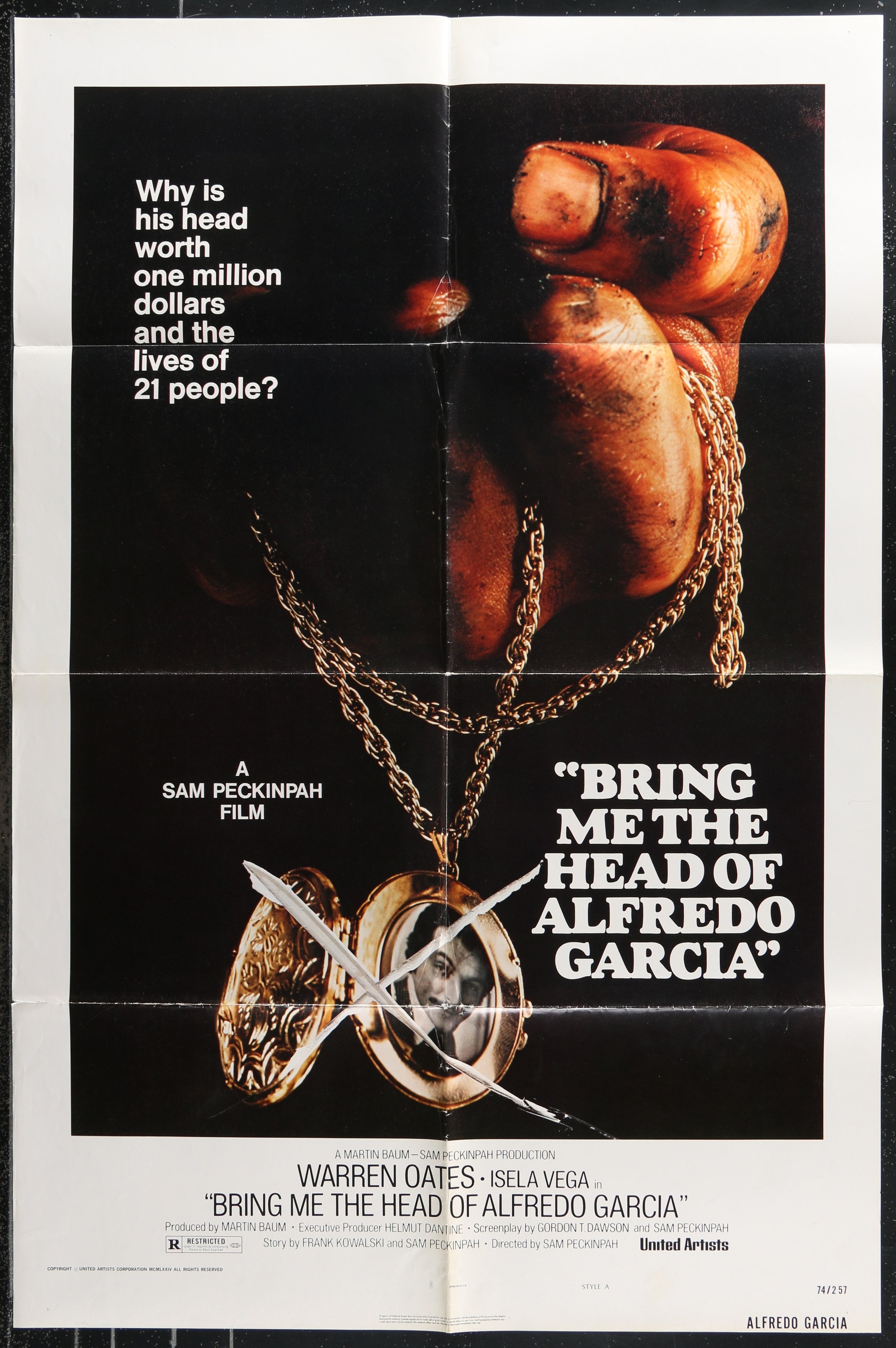 Bring Me The Head Of Alfredo Garcia (1974) Original US One Sheet Movie Poster