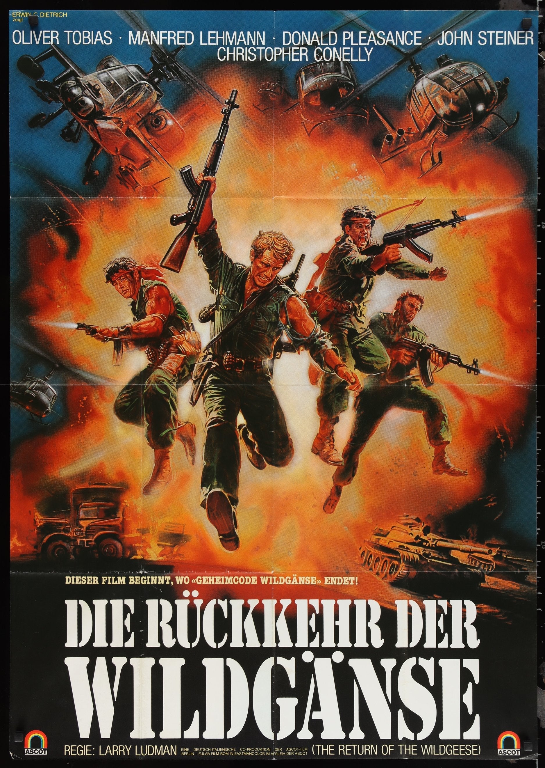 The Return Of The Wild Geese (1986) Original German A0 Movie Poster