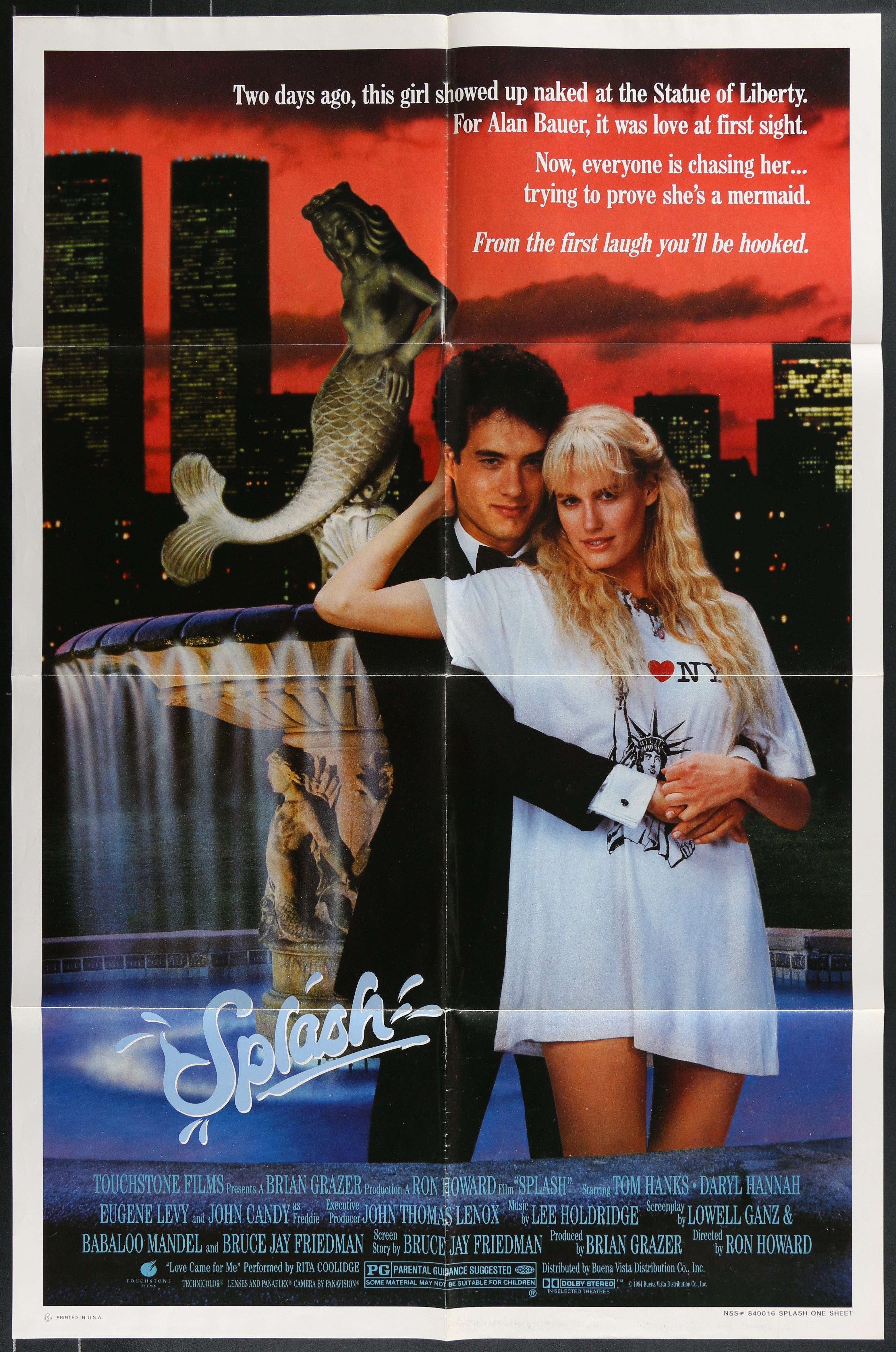 Splash (1984) Original US One Sheet Movie Poster