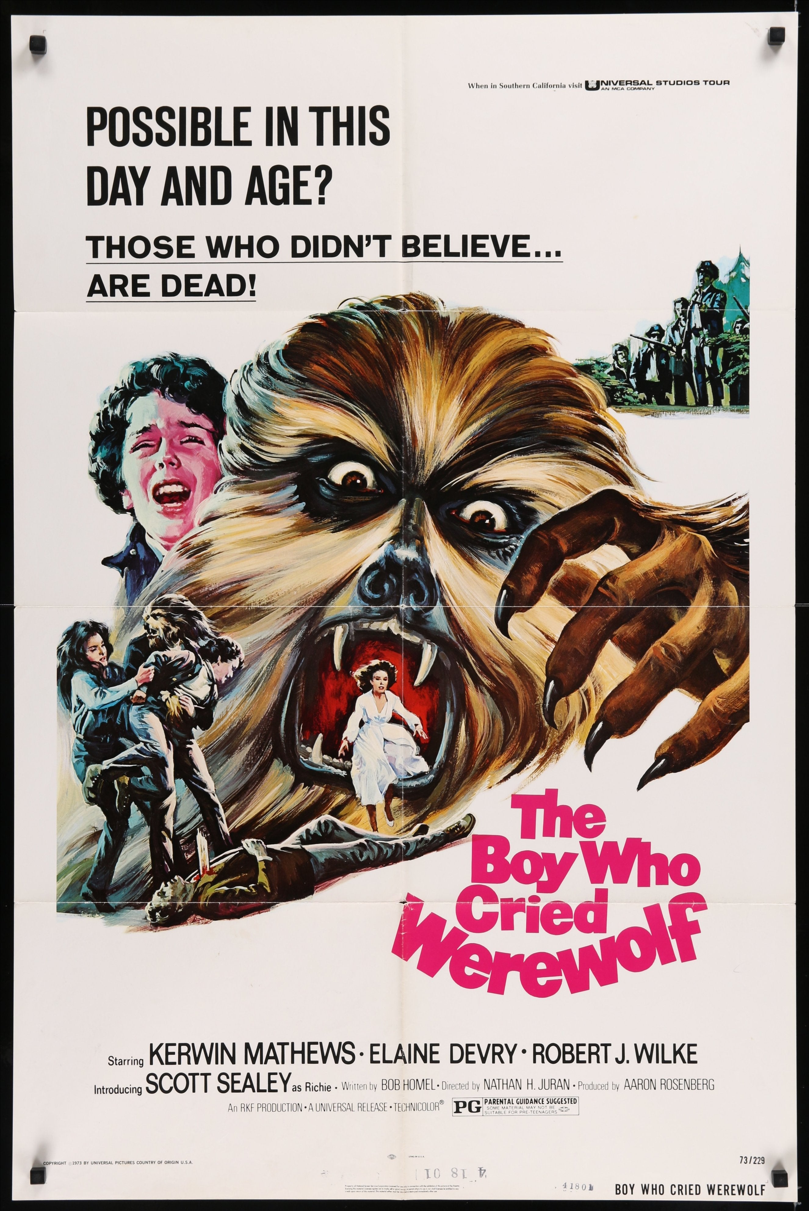 The Boy Who Cried Werewolf (1973) Original US One Sheet Movie Poster