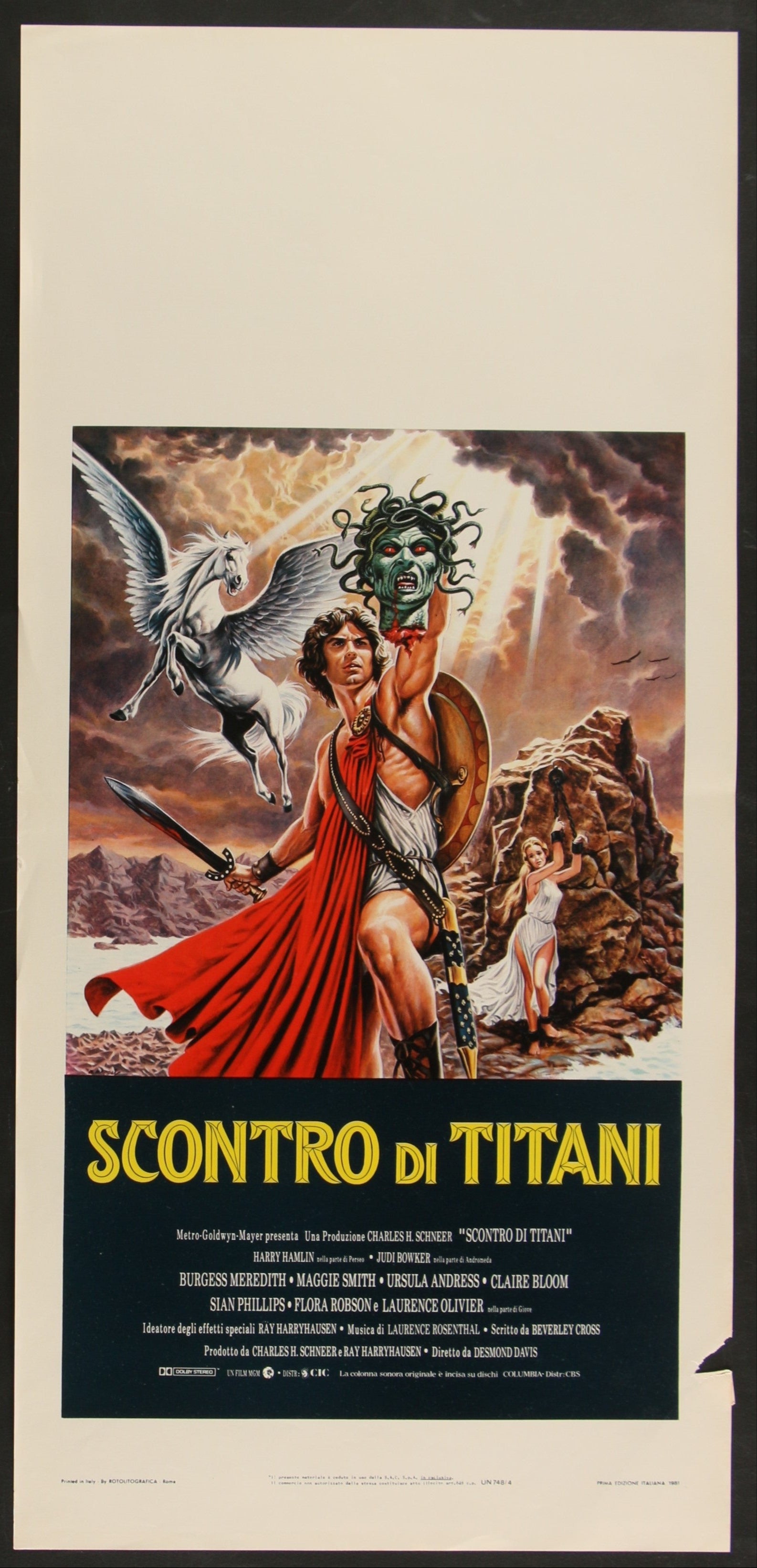 Clash Of The Titans (1981) Original Italian Locandina Movie Poster