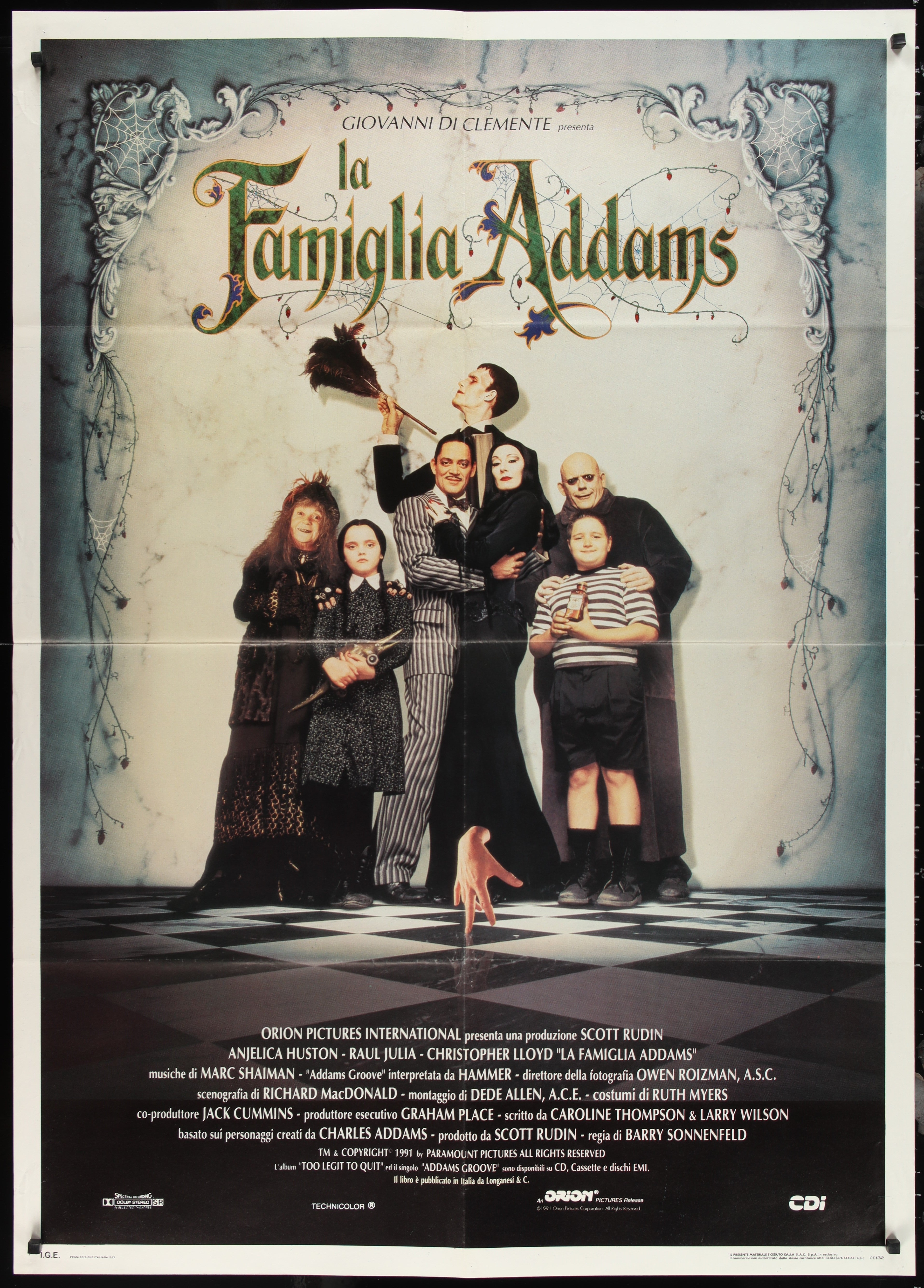 The Addams Family (1992) Original Italian One Panel Movie Poster
