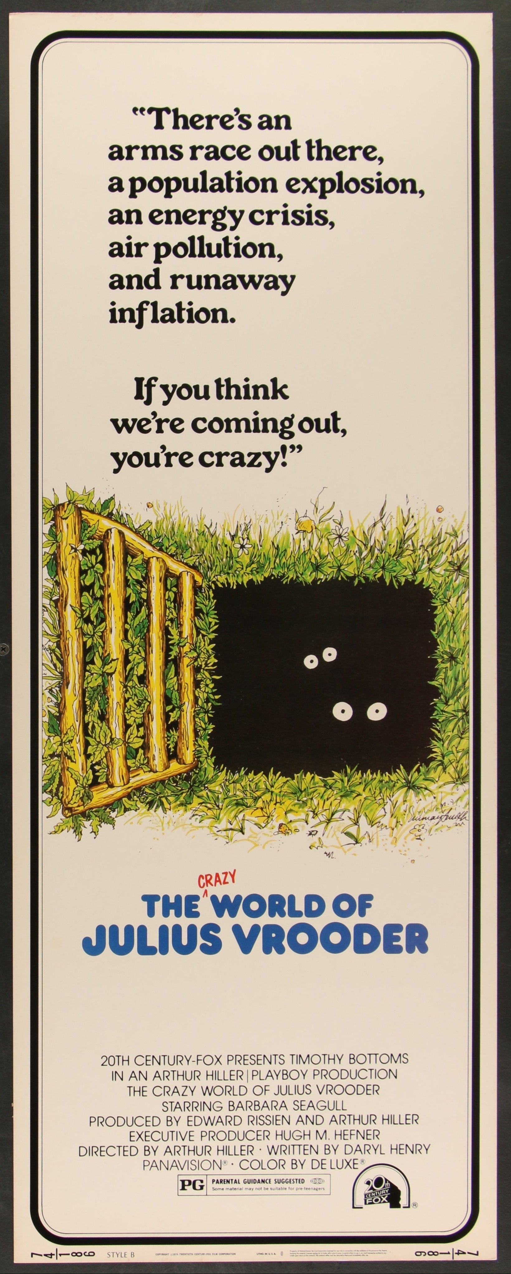 The Crazy World Of Julius Vrooder (1974) Original US Insert Movie Poster