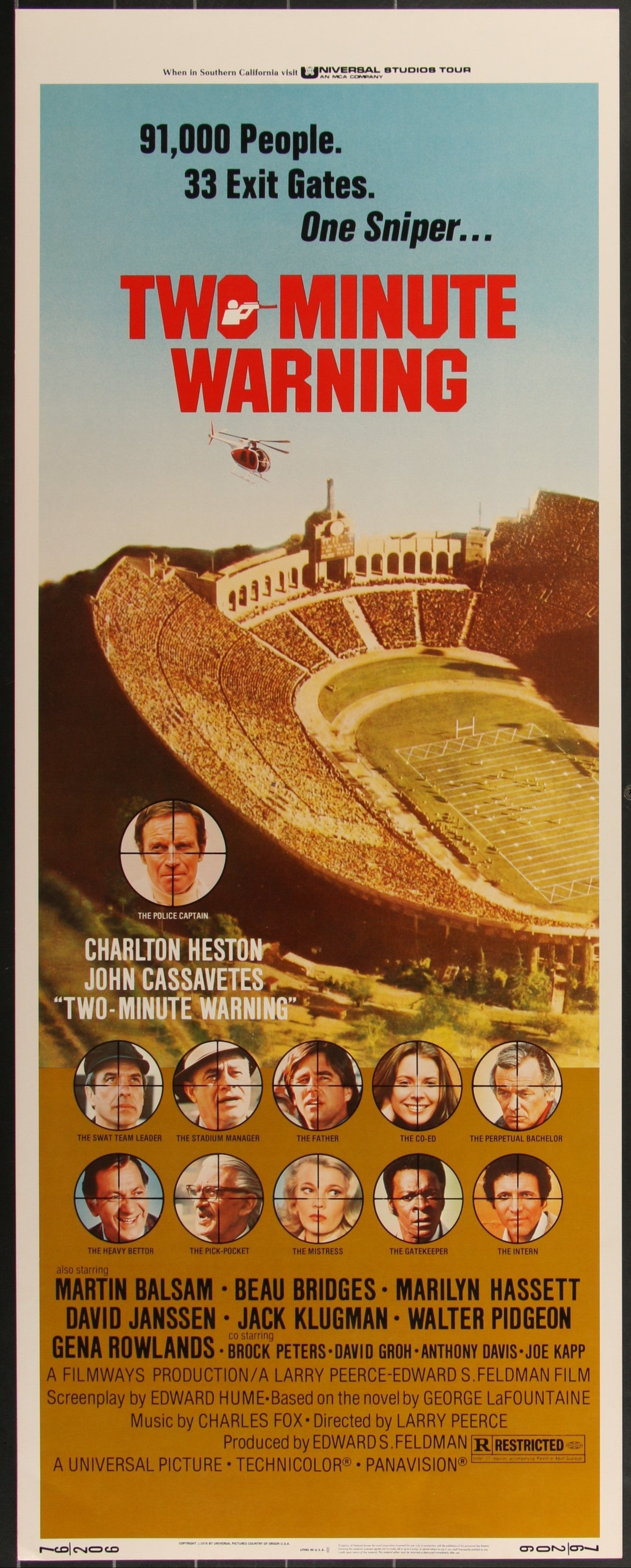 Two-Minute Warning (1976) Original US Insert Movie Poster