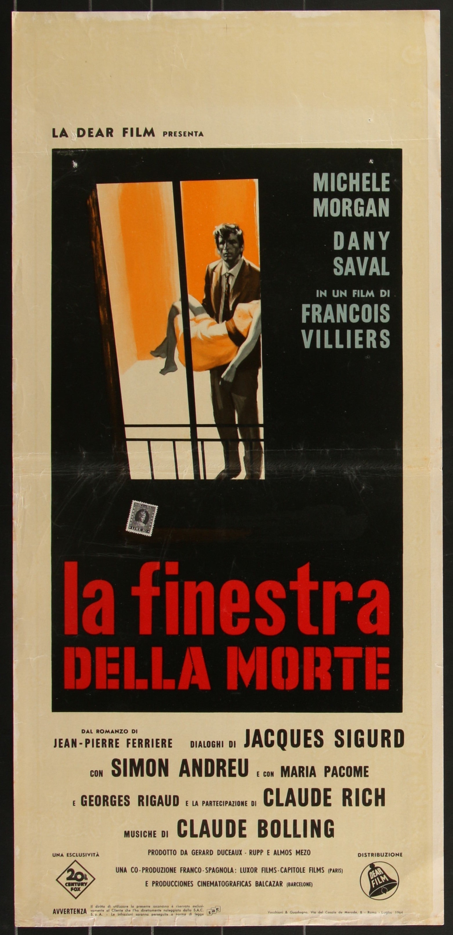 Web Of Fear (1963) Original Italian Locandina Movie Poster