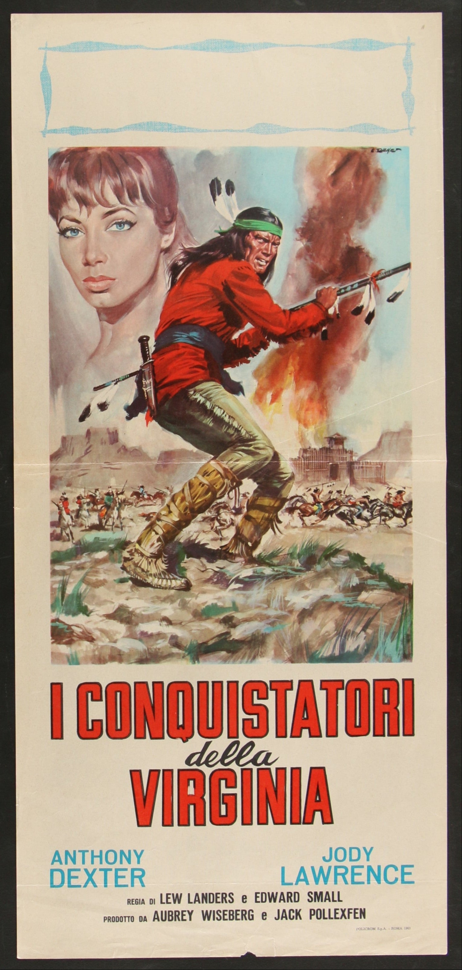 Burning Arrows (1953) Original Italian Locandina Movie Poster