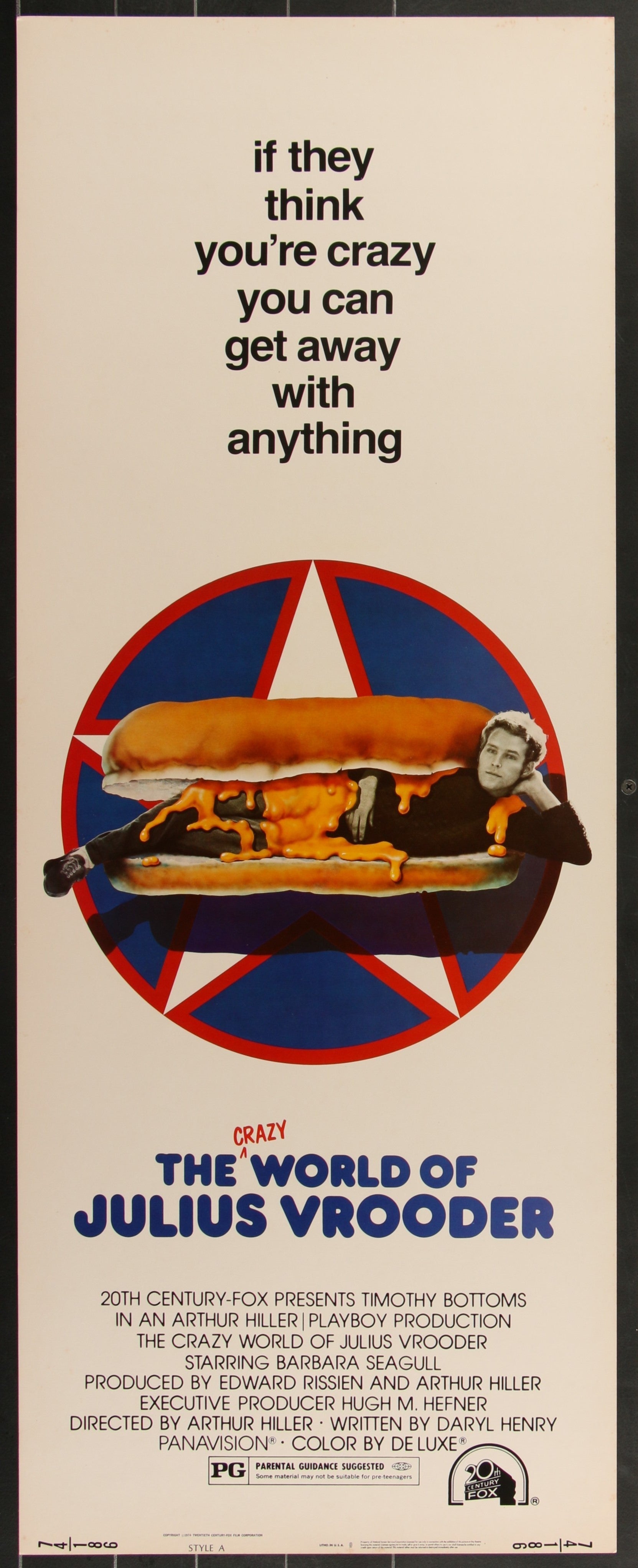 The Crazy World Of Julius Vrooder (1974) Original US Insert Movie Poster