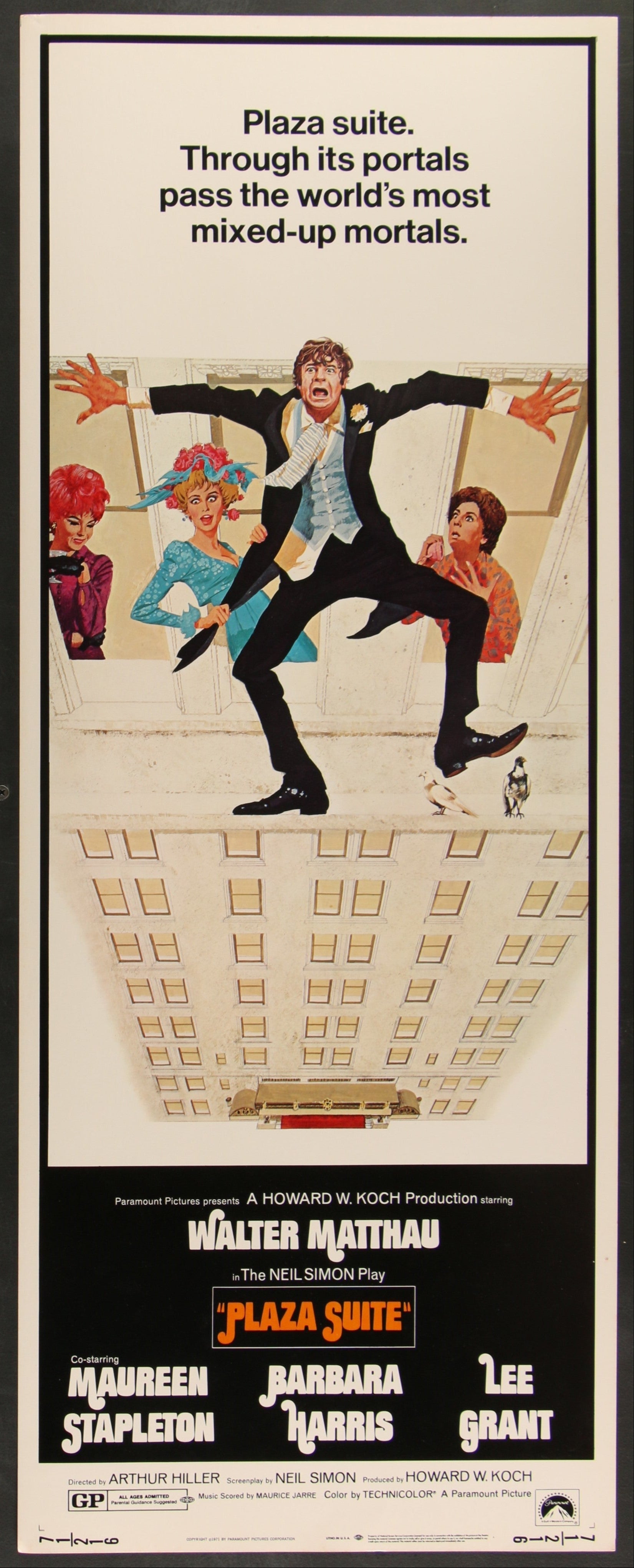 Plaza Suite (1971) Original US Insert Movie Poster