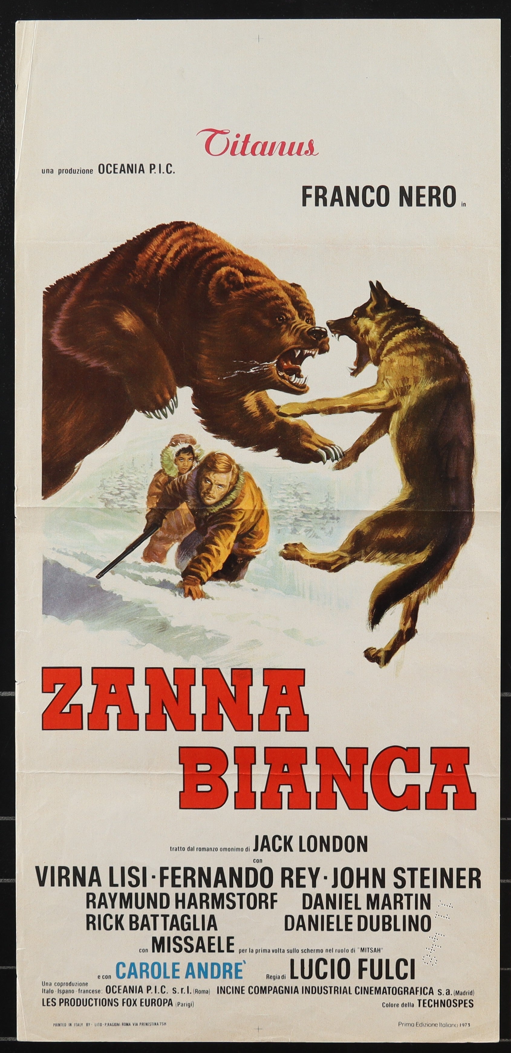 White Fang (1973) Original Italian Locandina Movie Poster