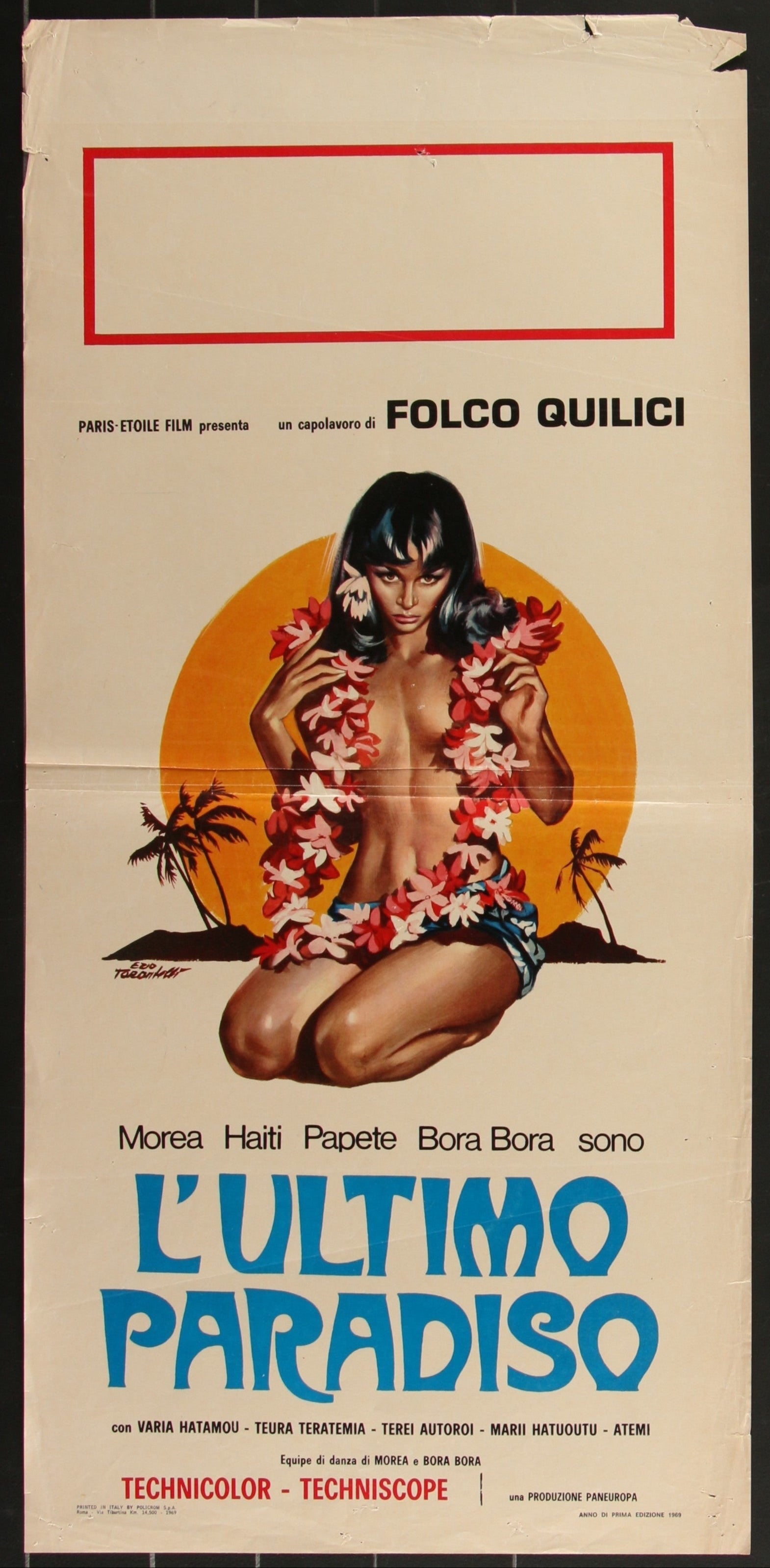 The Last Paradise (1969 RR) Original Italian Locandina Movie Poster
