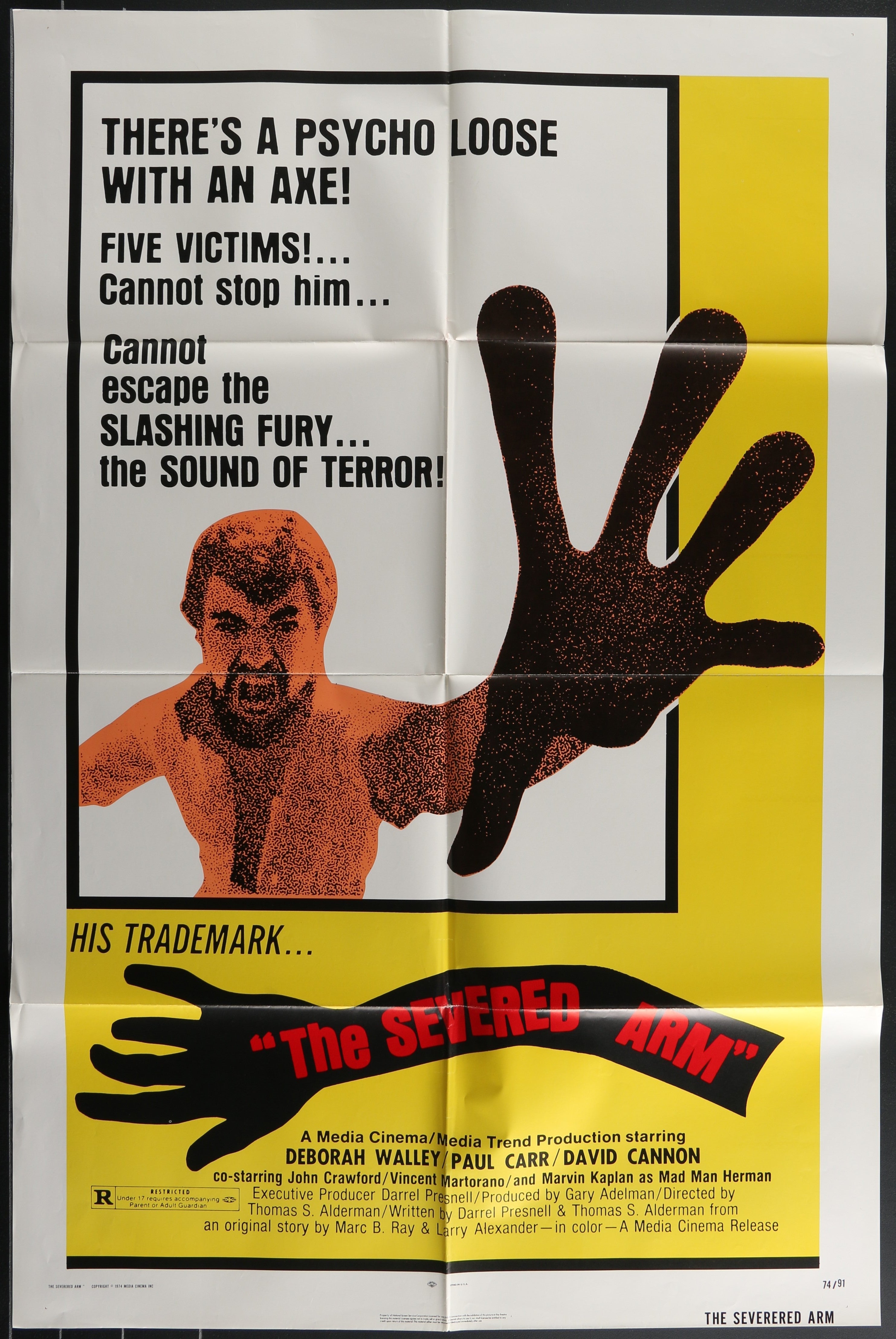 The Severed Arm (1974) Original US One Sheet Movie Poster
