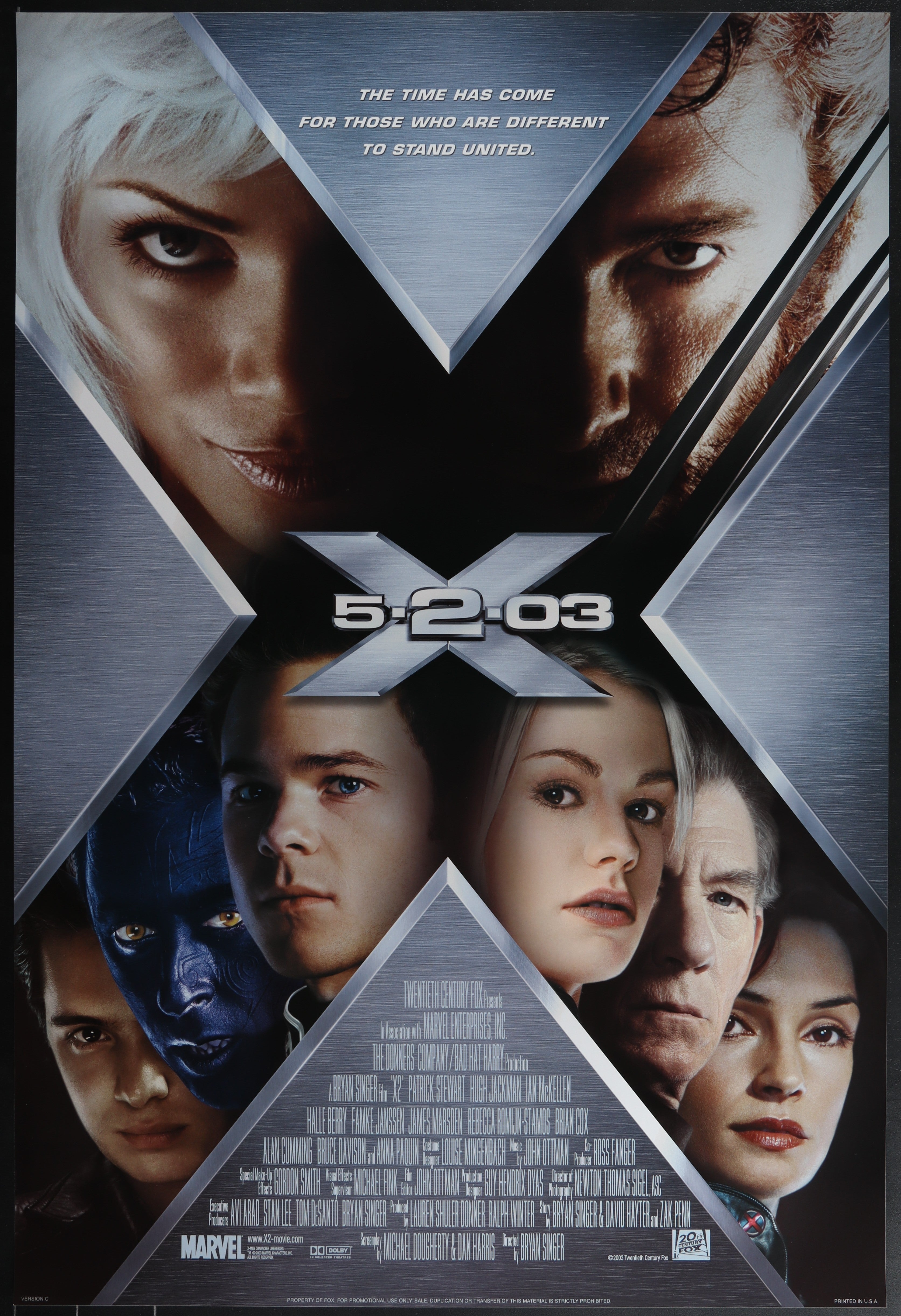 X-Men 2 (2003) Original US One Sheet Movie Poster