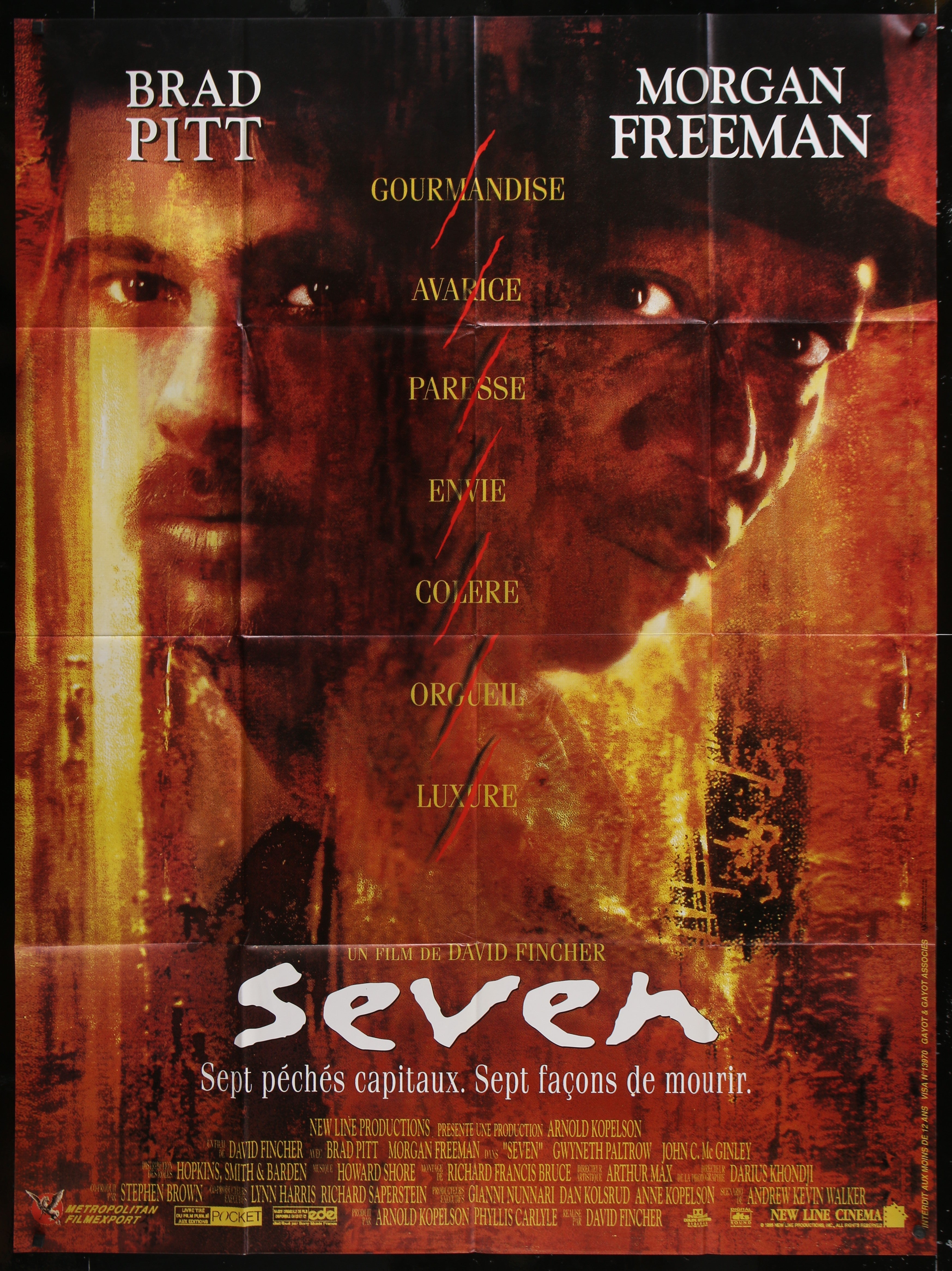 Seven (1995) Original French One Panel Movie Poster