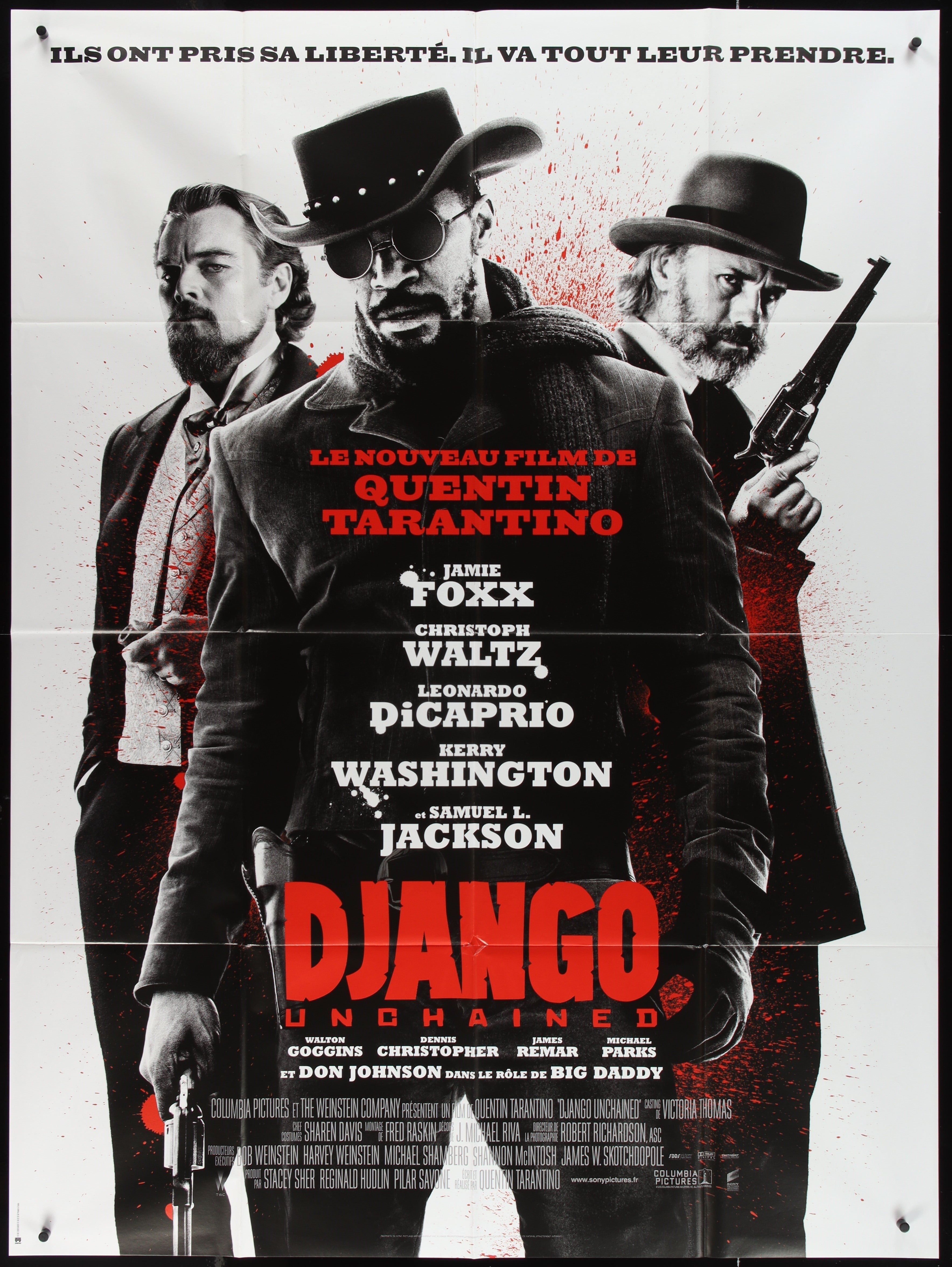 Django Unchained (2012) Original French "Grande" One Panel Movie Poster