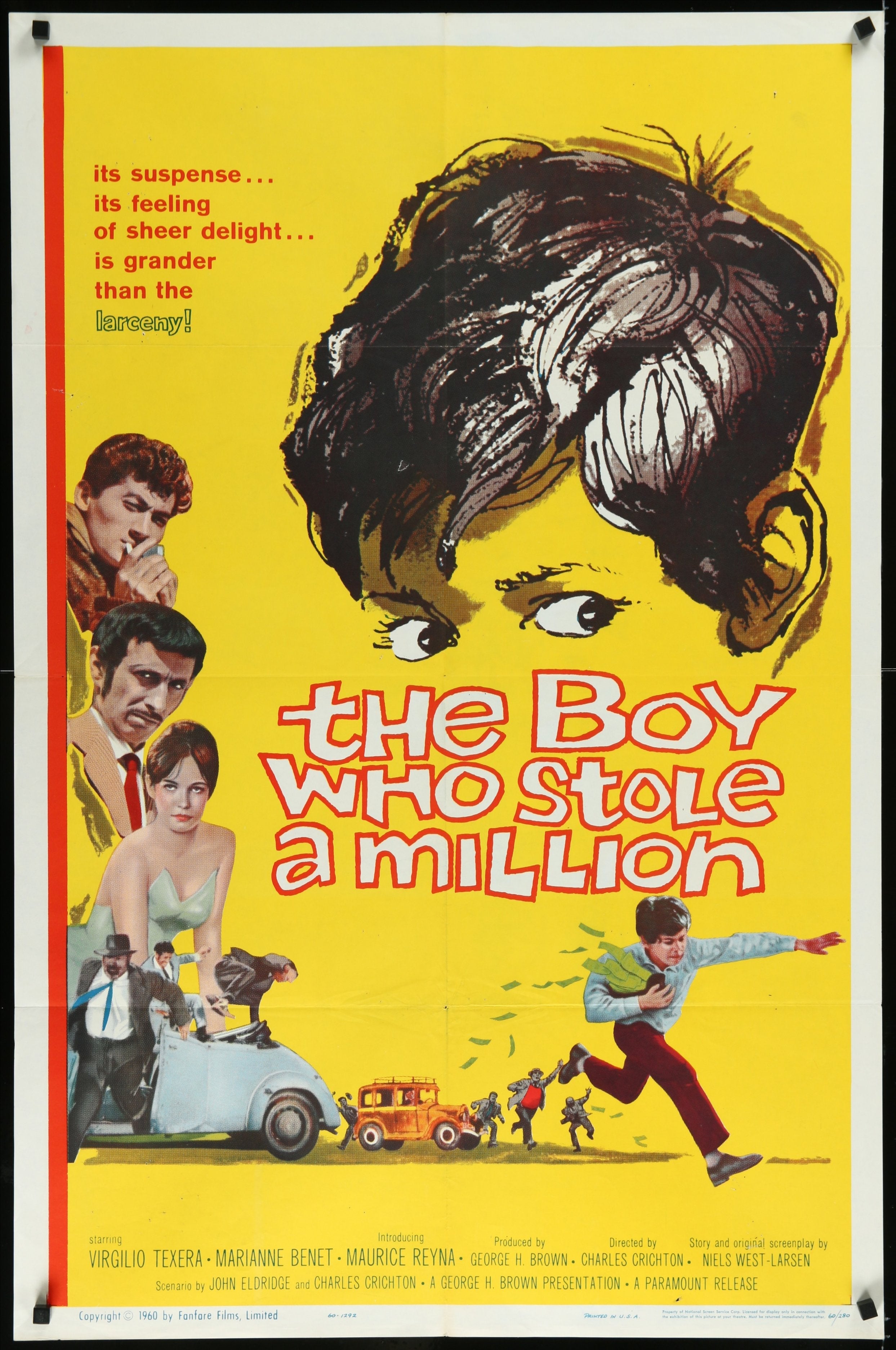 The Boy Who Stole A Million (1960) Original US One Sheet Movie Poster