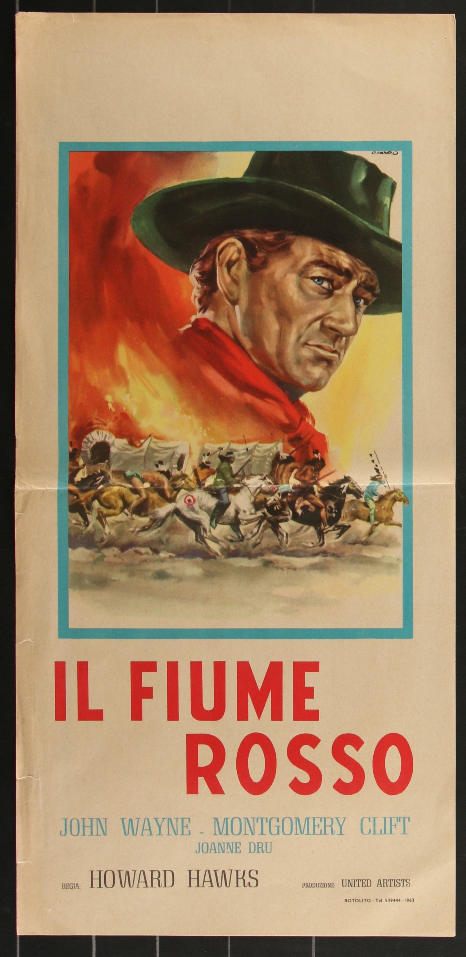 Red River (1963 RR) Original Italian Locandina Movie Poster