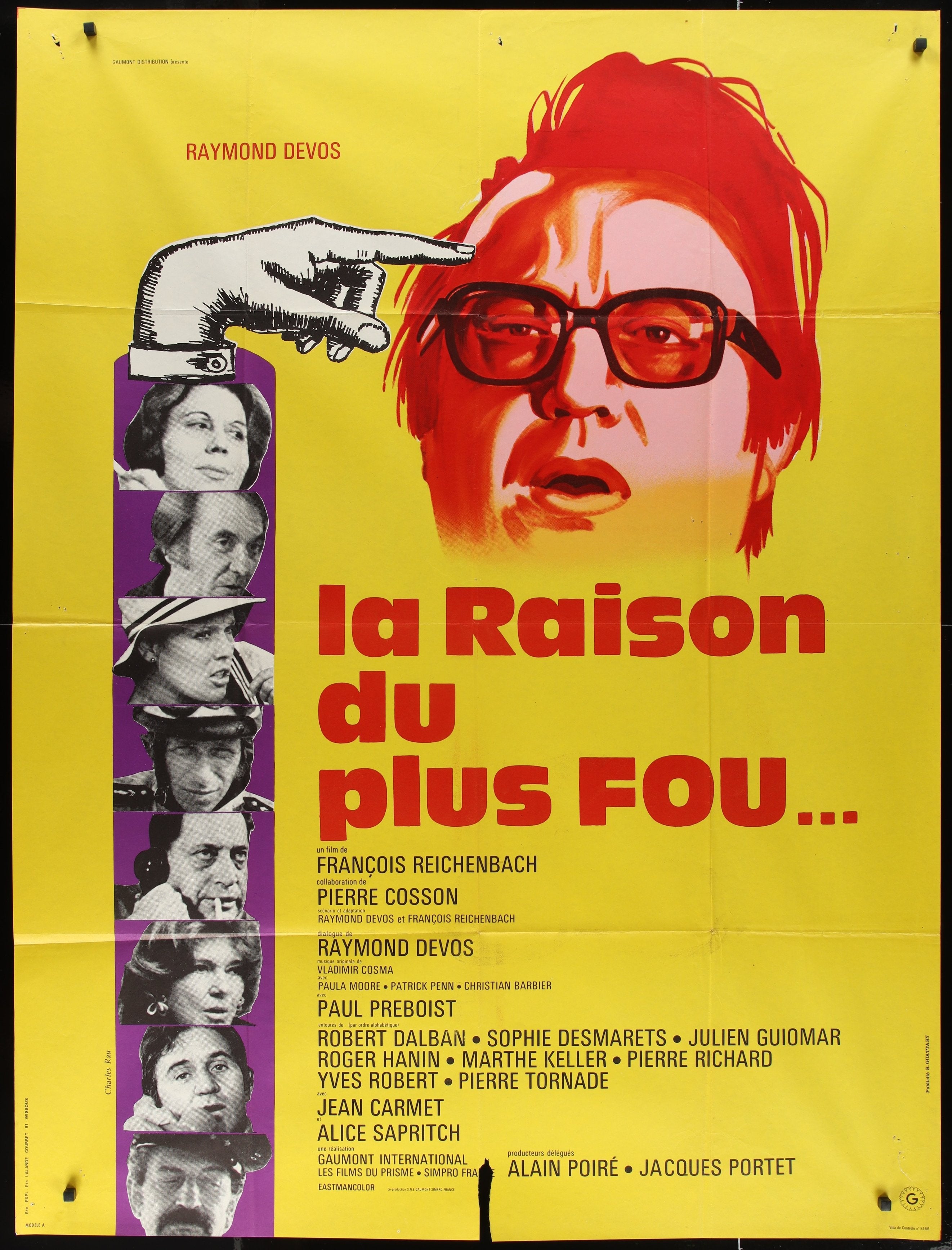 La Raison Du Plus Fou... (1973) Original French Grande Movie Poster