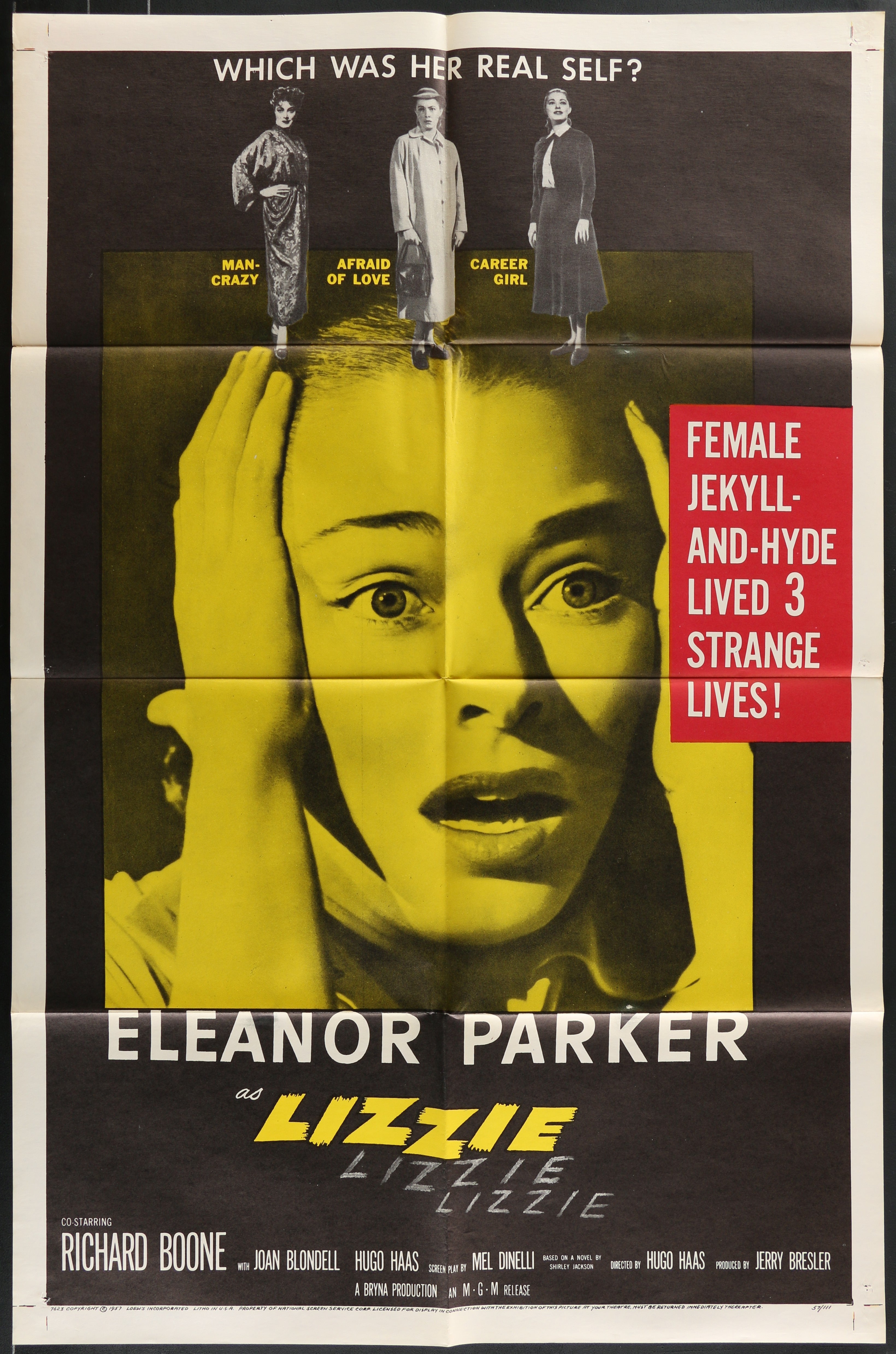 Lizzie (1957) Original US One Sheet Movie Poster