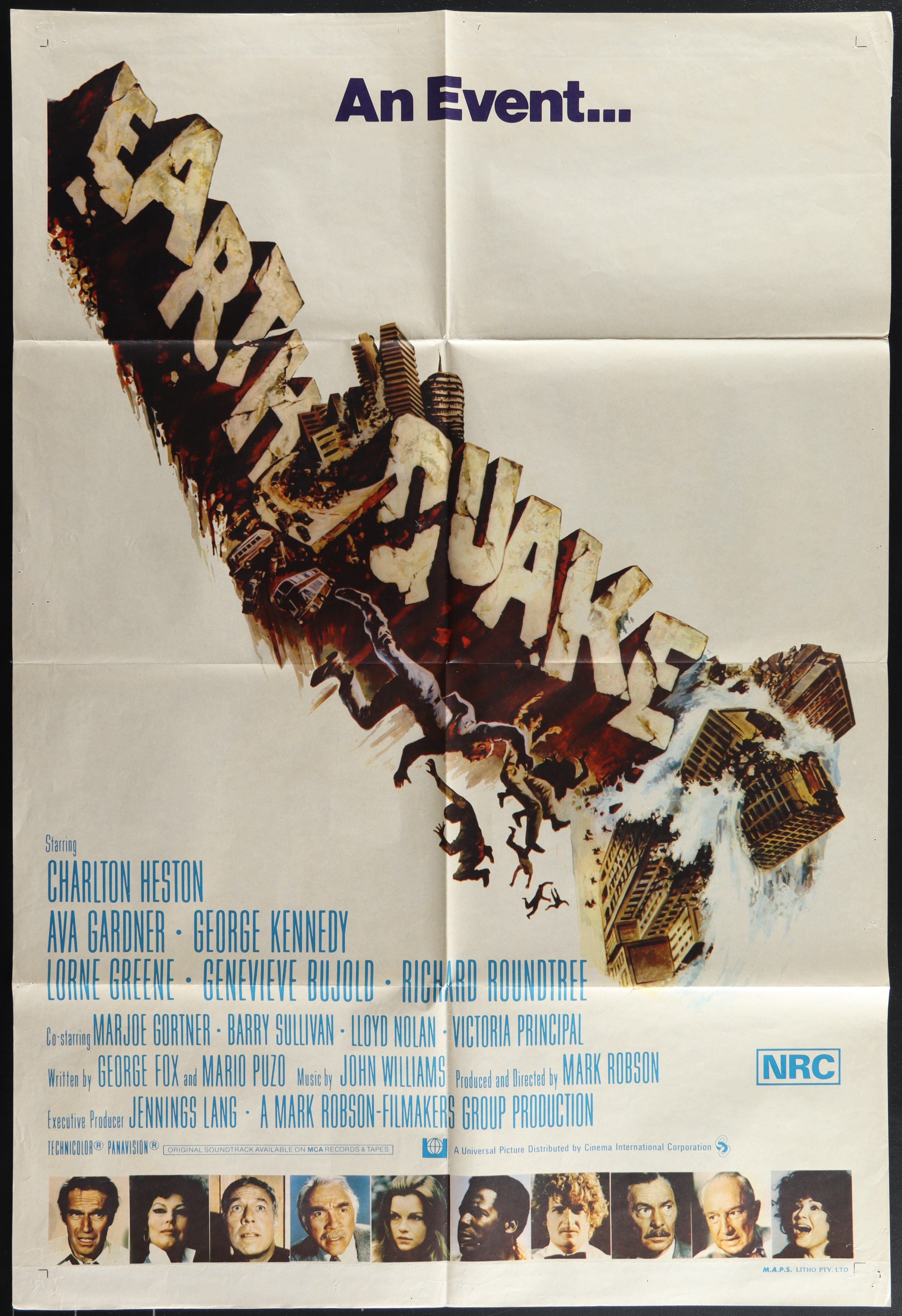 Earthquake (1974) Original Australian One Sheet Movie Poster