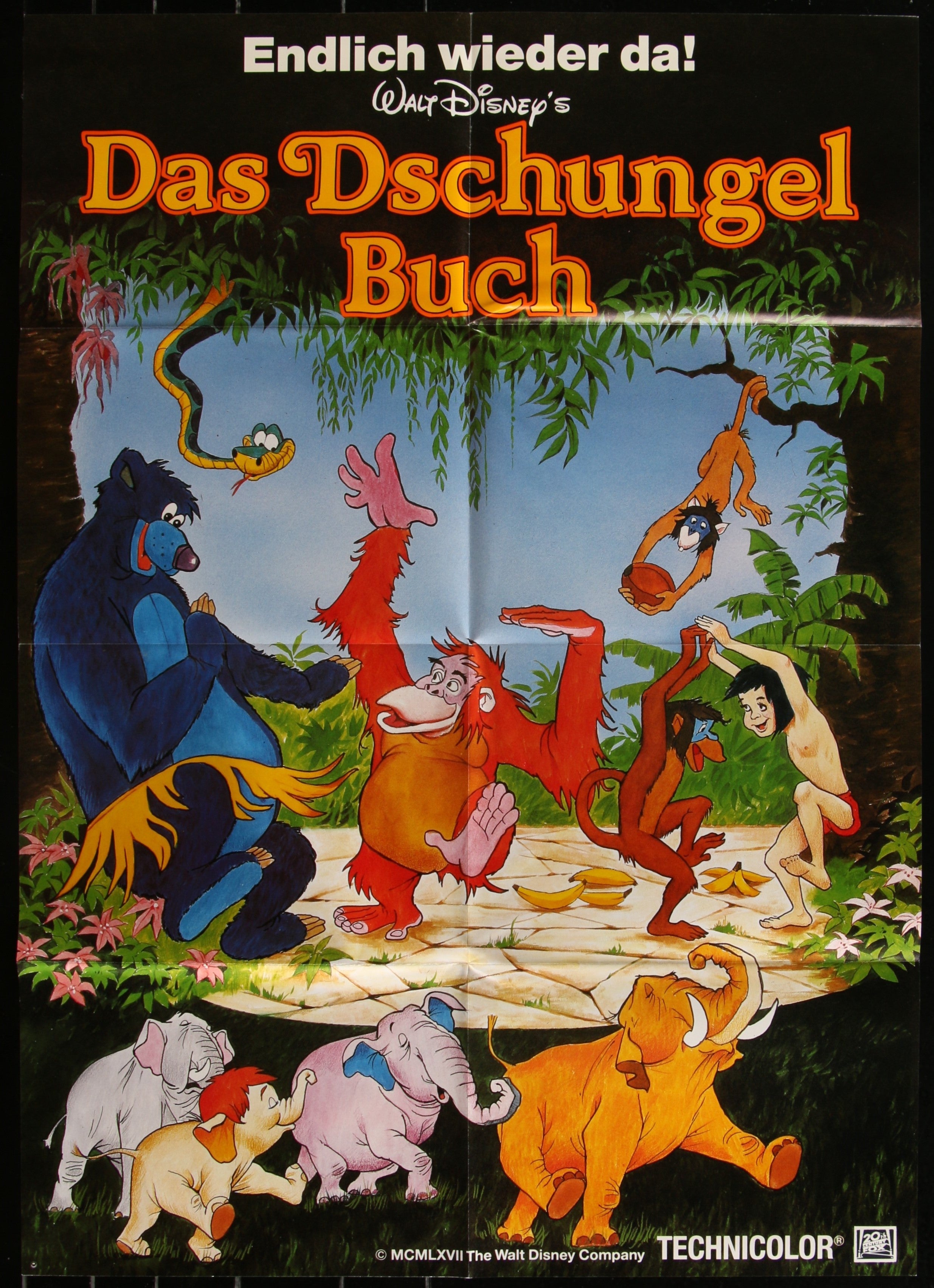 The Jungle Book (1987 RR) Original German A1 Movie Poster