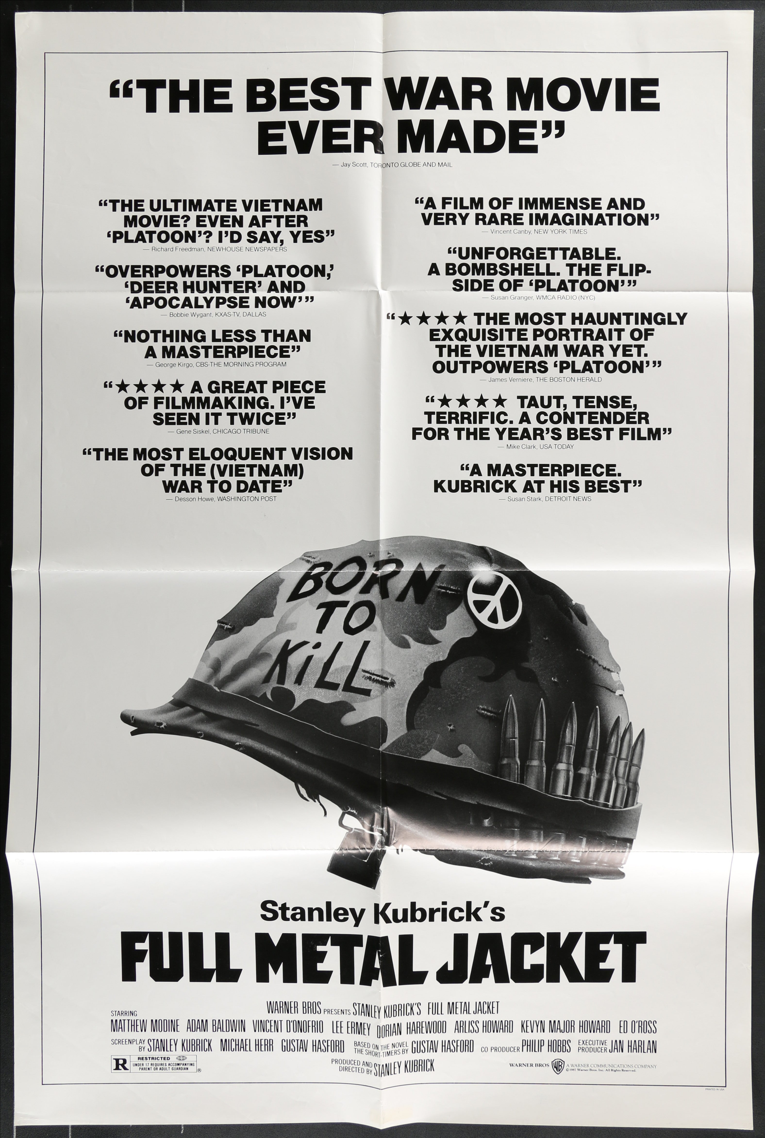 Full Metal Jacket (1987) Original US One Sheet Movie Poster