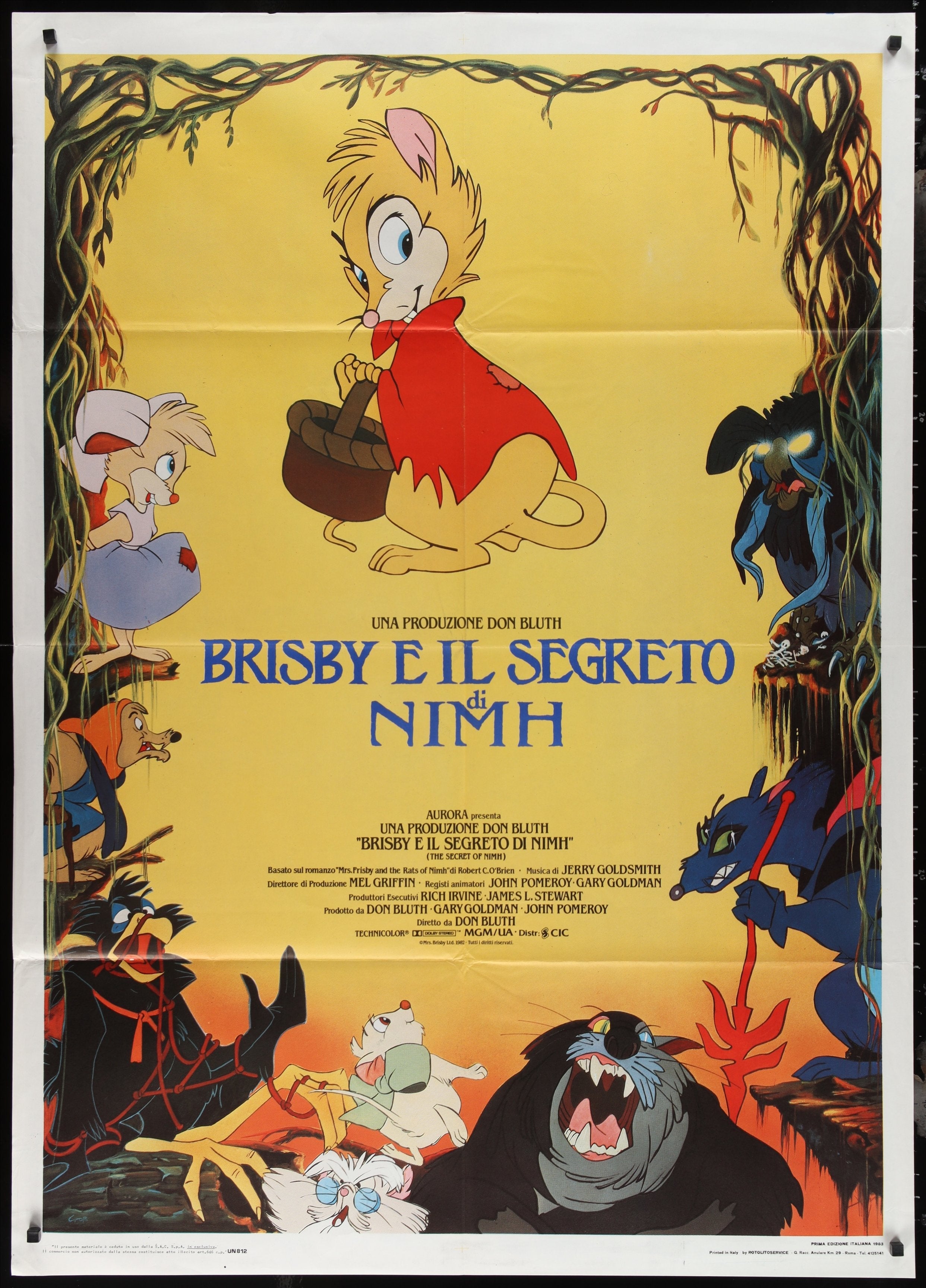 The Secret Of NIMH (1983) Original Italian One Panel Movie Poster