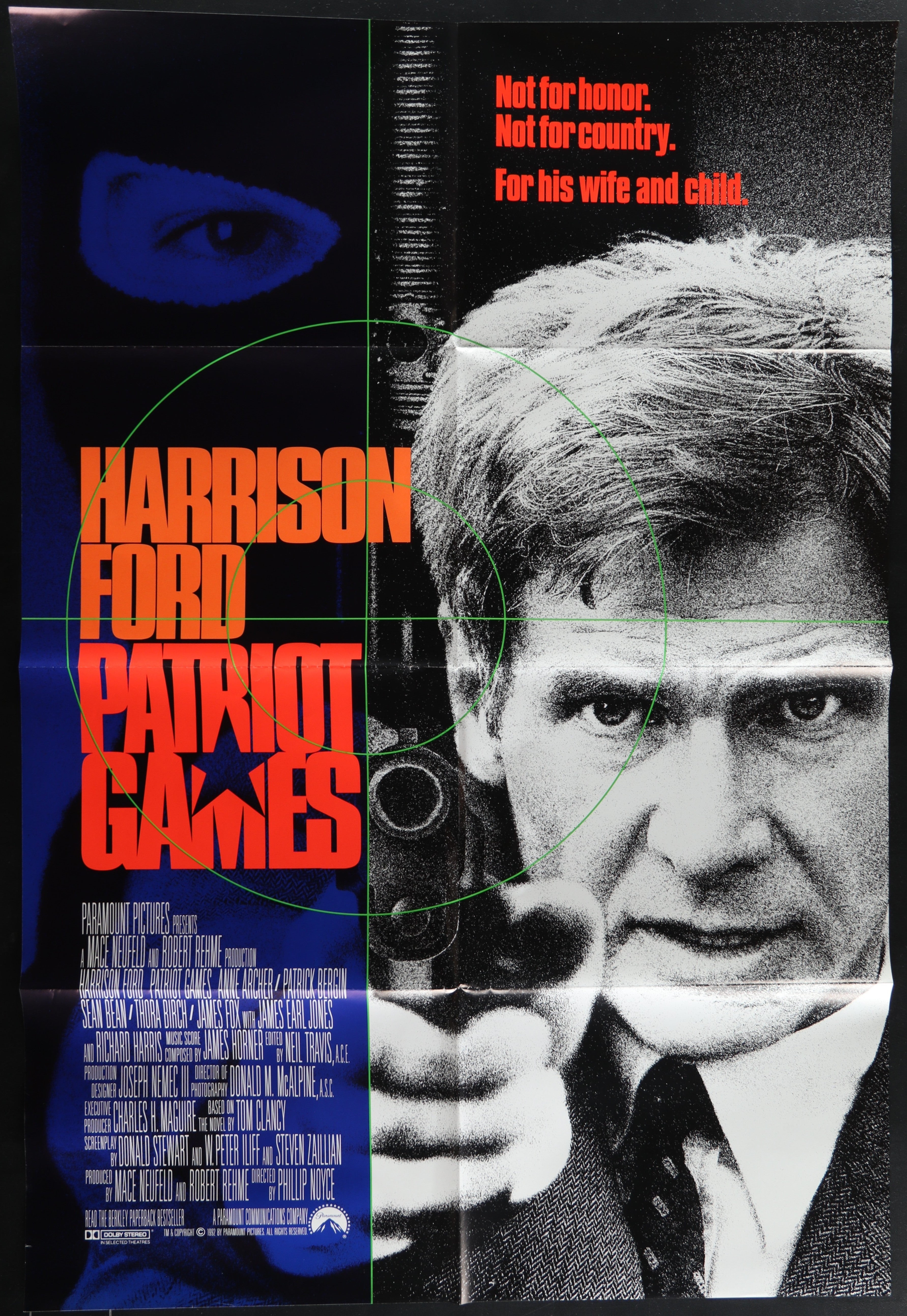 Patriot Games (1992) Original US One Sheet Movie Poster