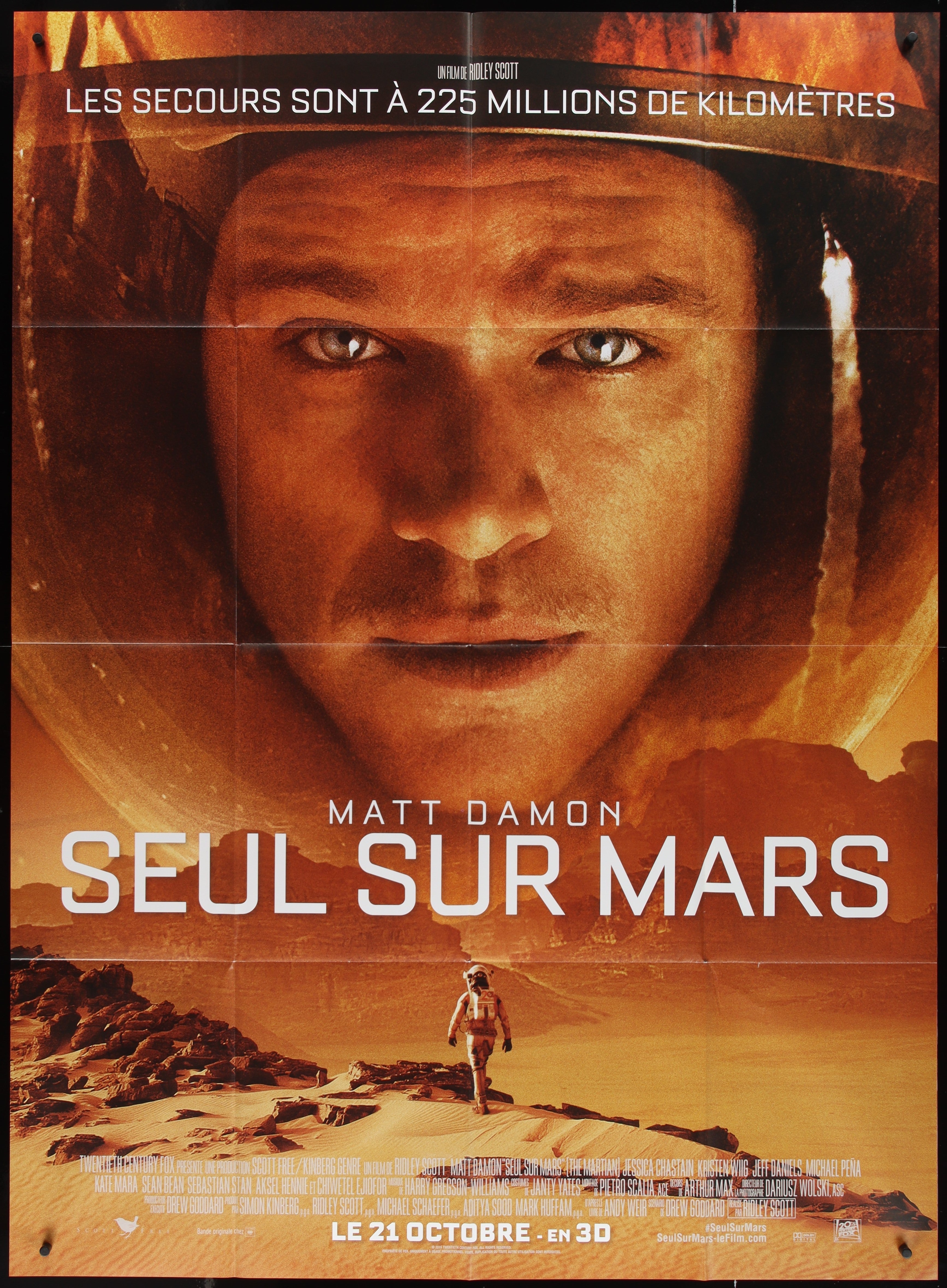 The Martian (2015) Original French One Panel Movie Poster