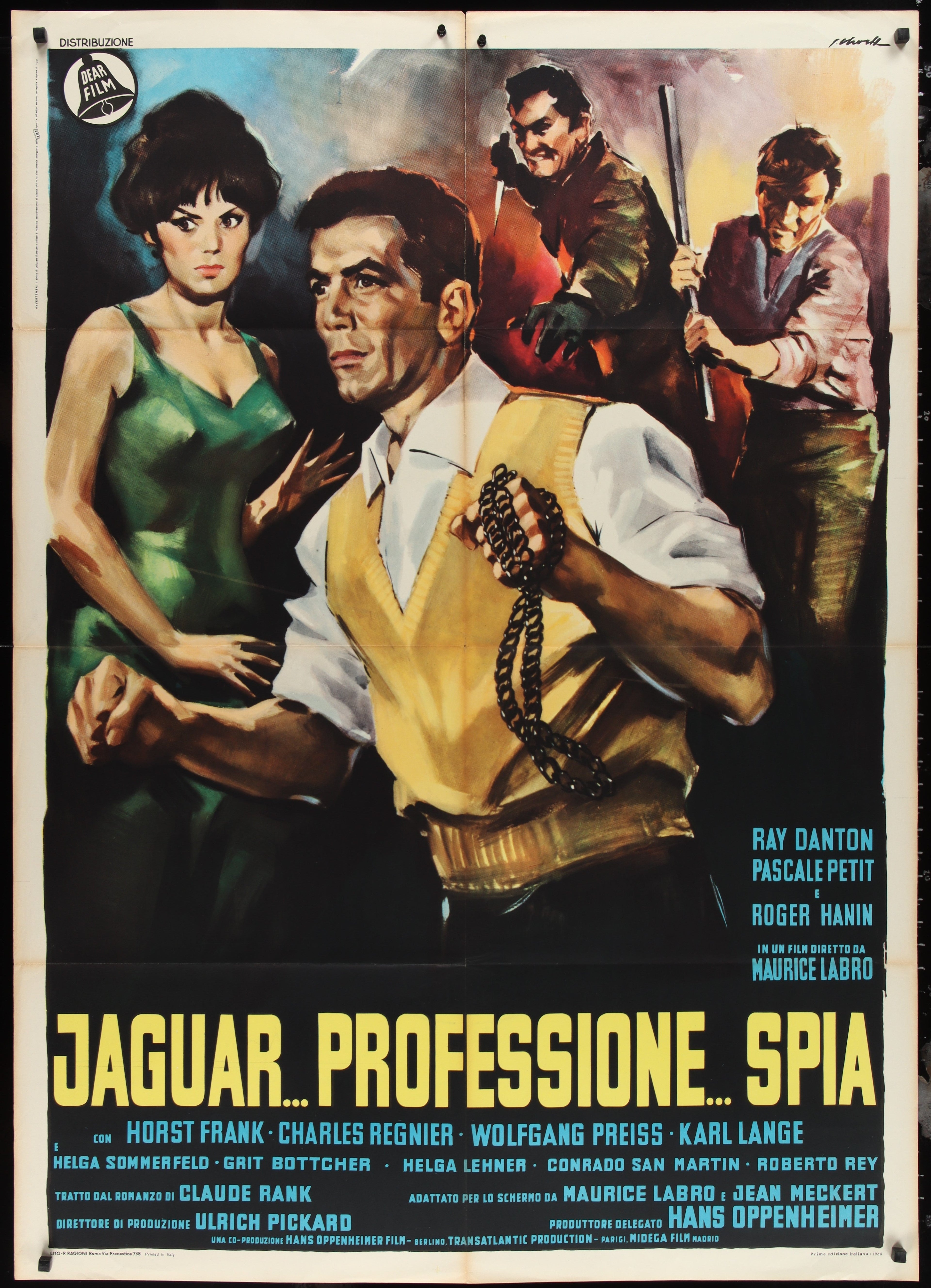 Code Name: Jaguar (1965) Original Italian One Panel Movie Poster