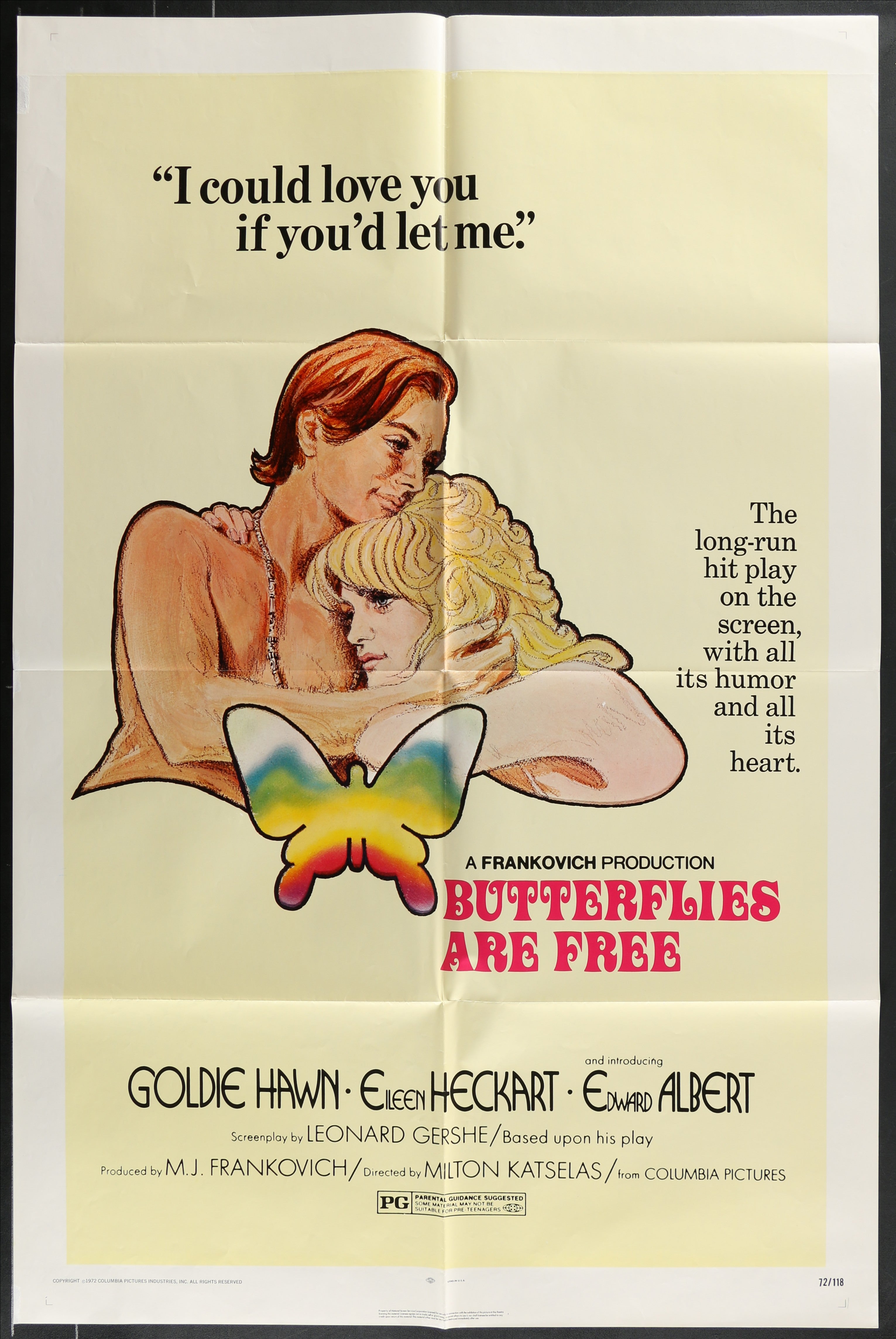 Butterflies Are Free (1972) Original US One Sheet Movie Poster