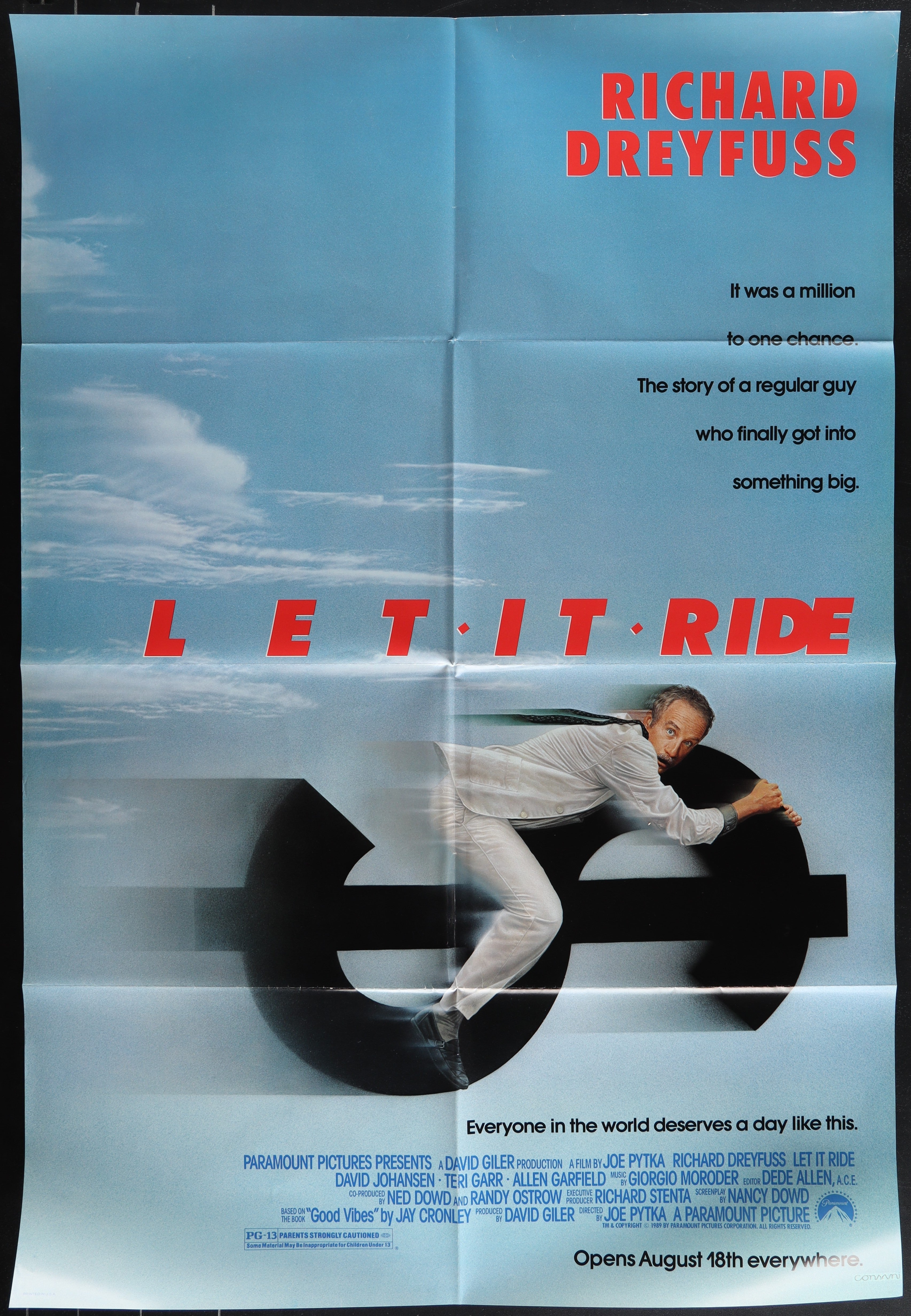 Let It Ride (1989) Original US One Sheet Movie Poster