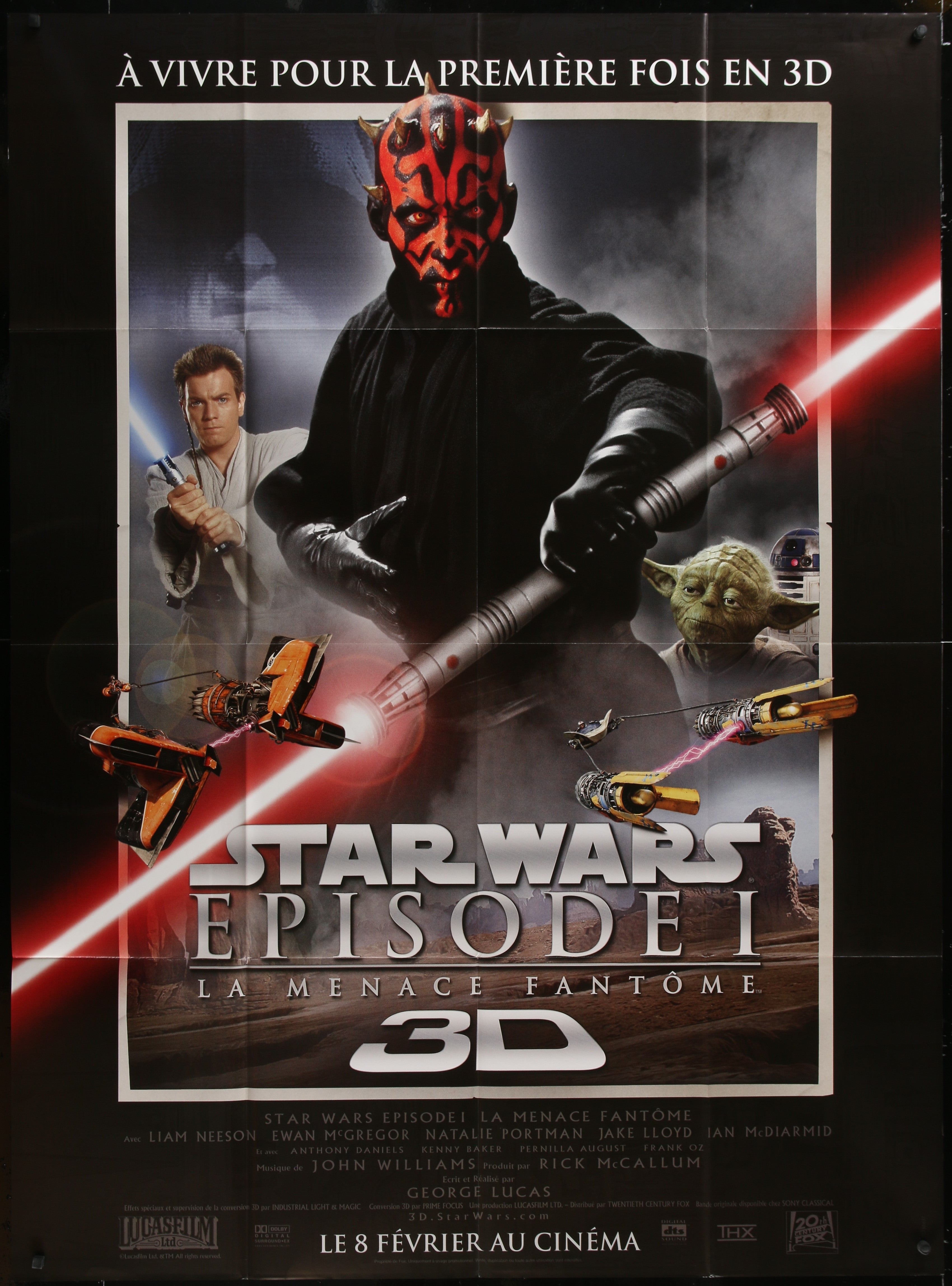 Star Wars Episode 1: The Phantom Menace (2012 RR) Original French One Panel Movie Poster