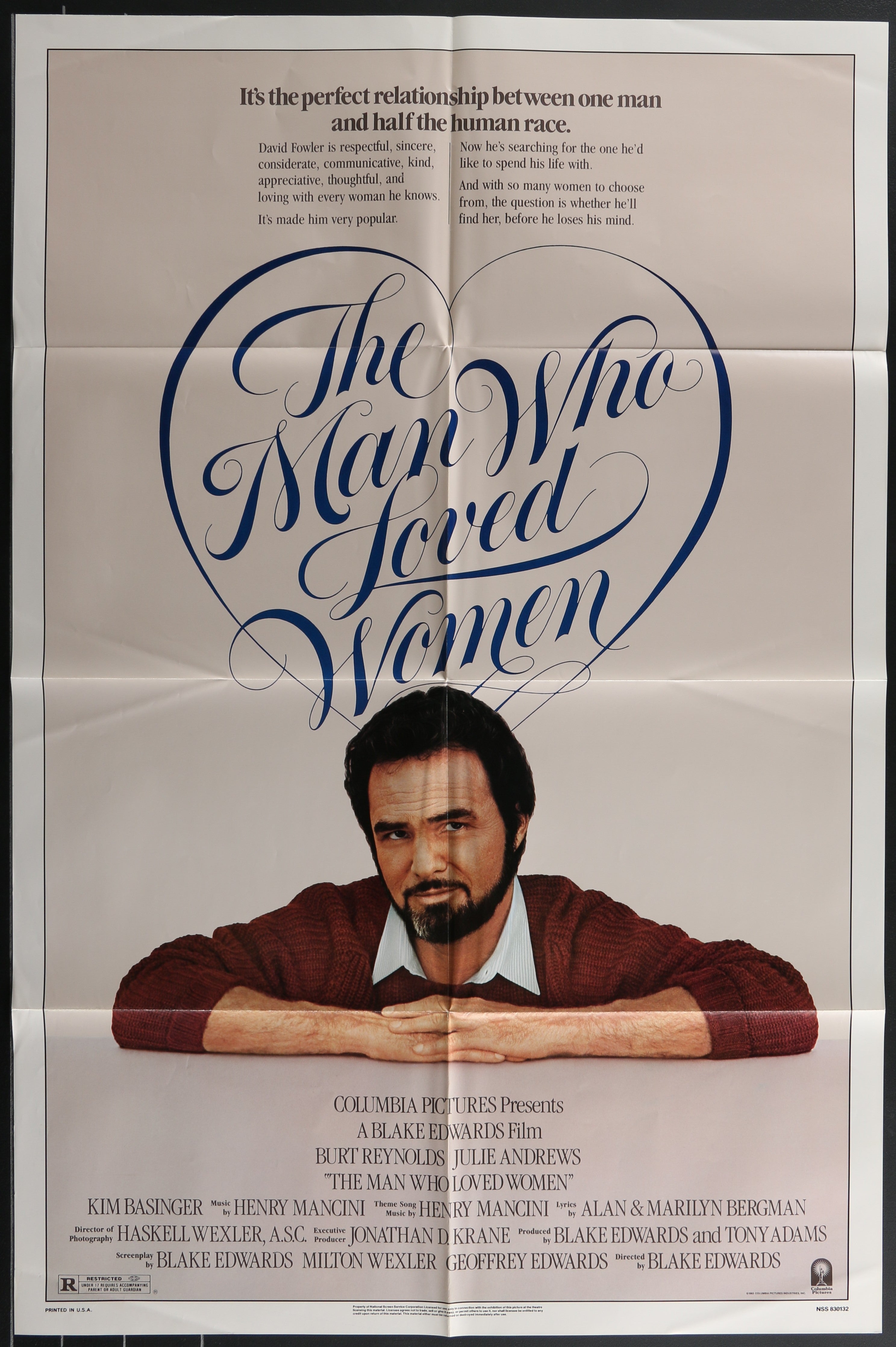 The Man Who Loved Women (1983) Original US One Sheet Movie Poster