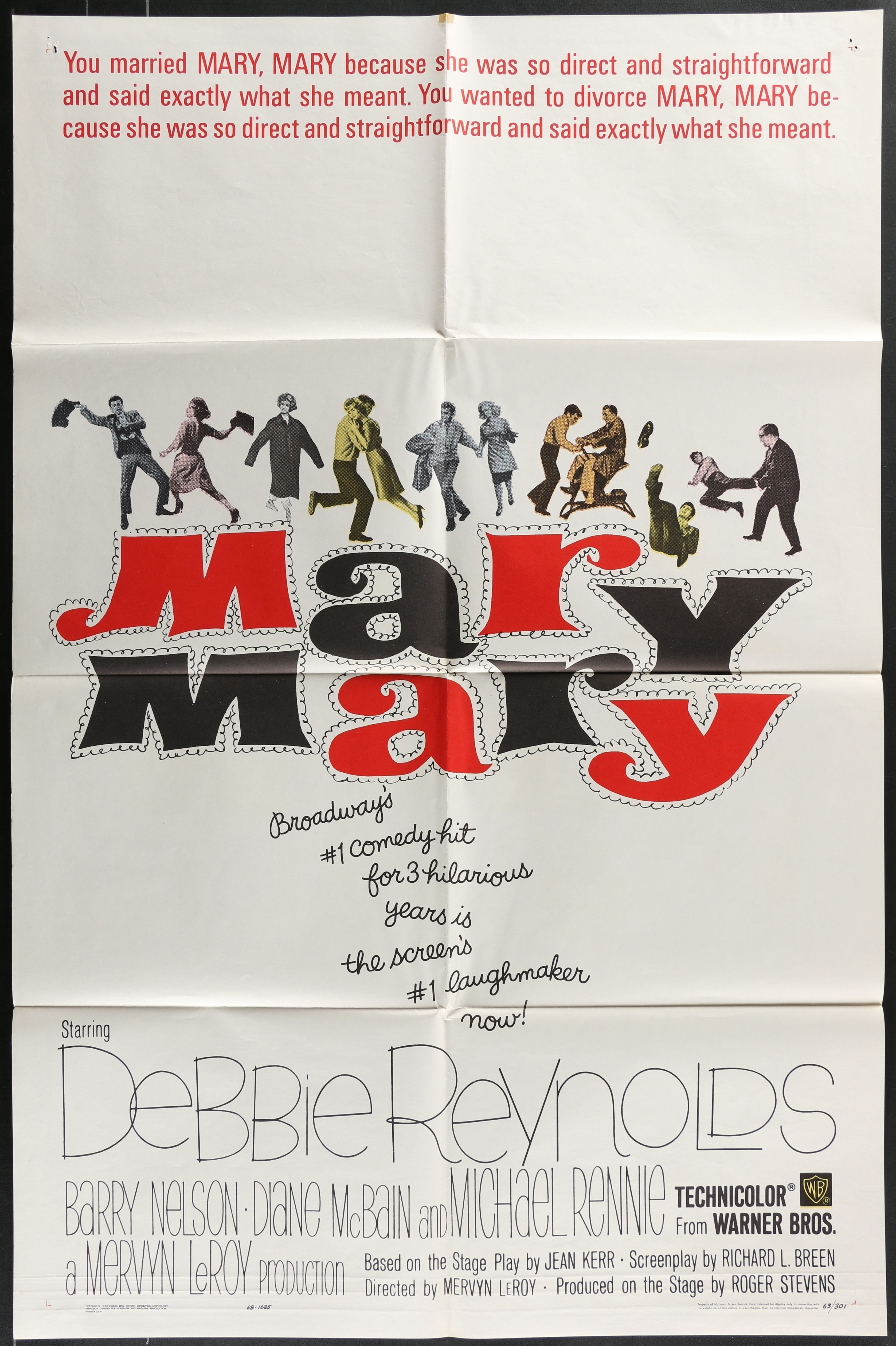 Mary, Mary (1963) Original US One Sheet Movie Poster
