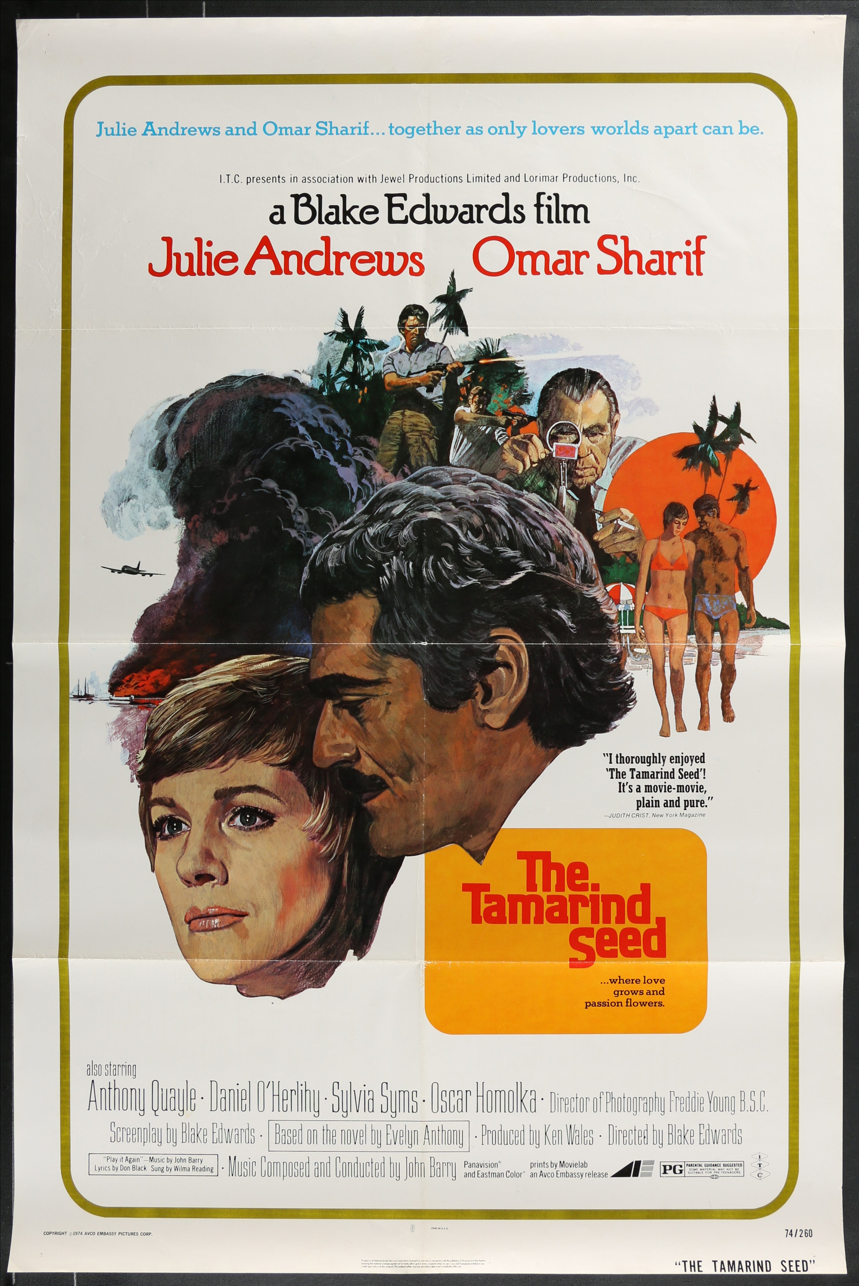 The Tamarind Seed (1974) Original US One Sheet Movie Poster